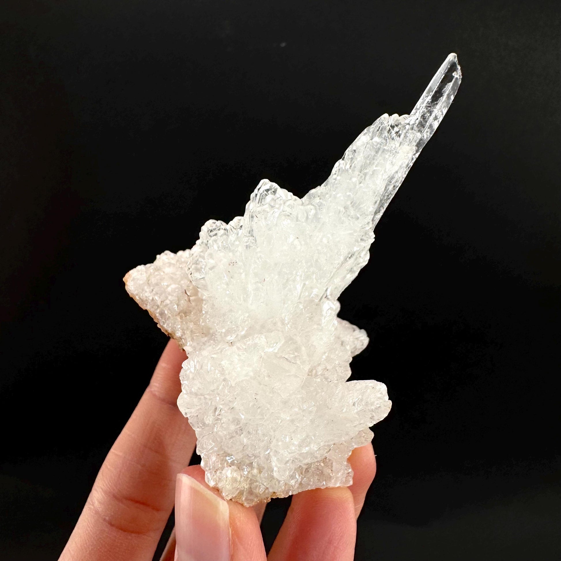 Ice Calcite | clear crystal cluster, raw natural mineral specimen