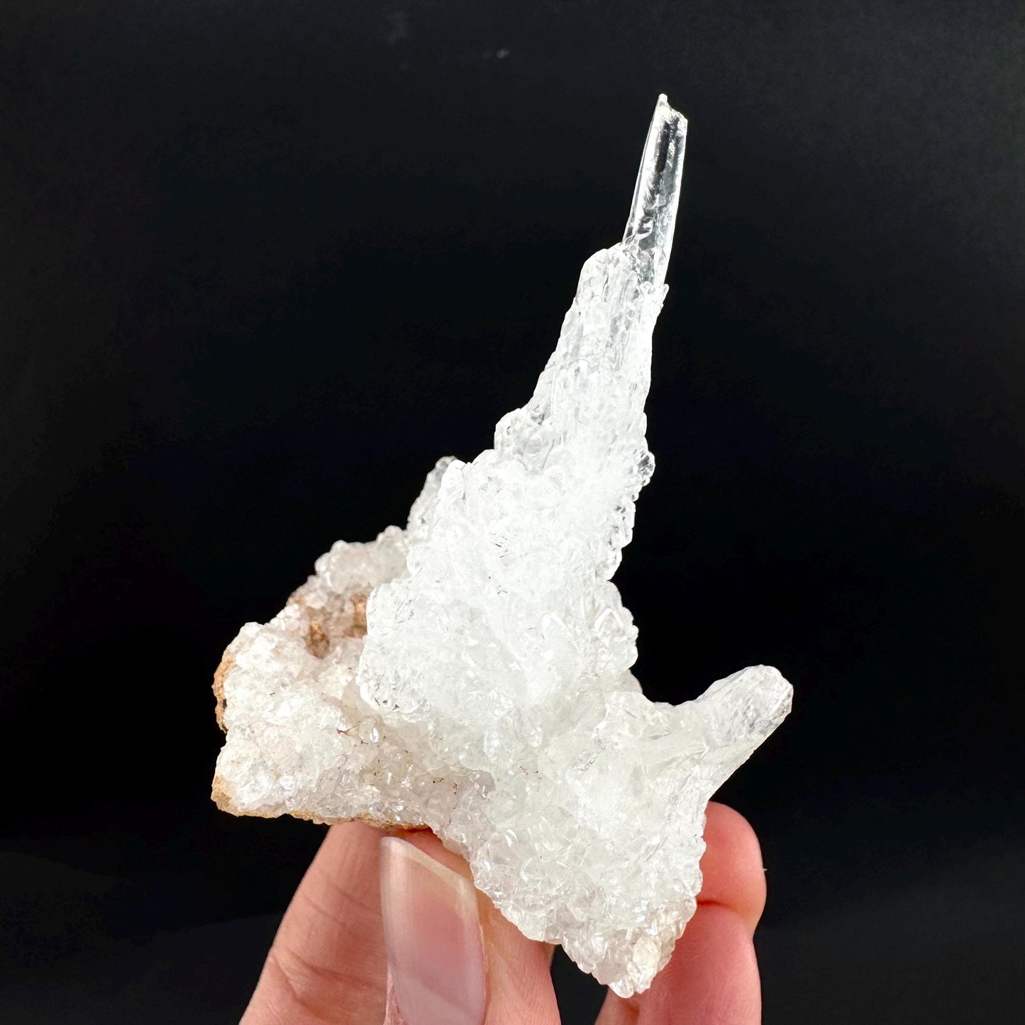 Ice Calcite | clear crystal cluster, raw natural mineral specimen