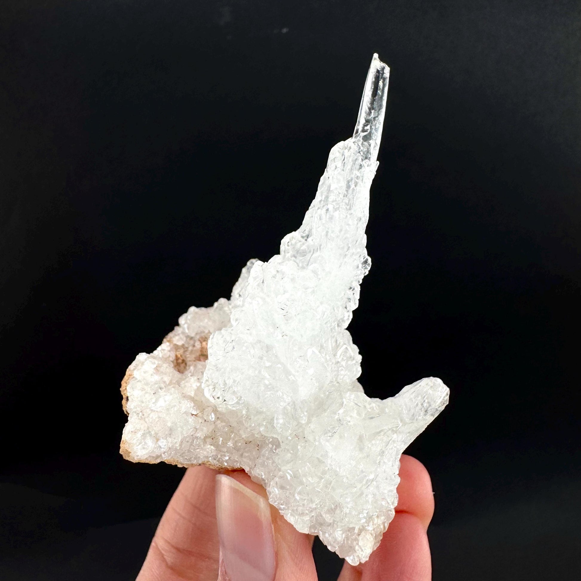 Ice Calcite | clear crystal cluster, raw natural mineral specimen