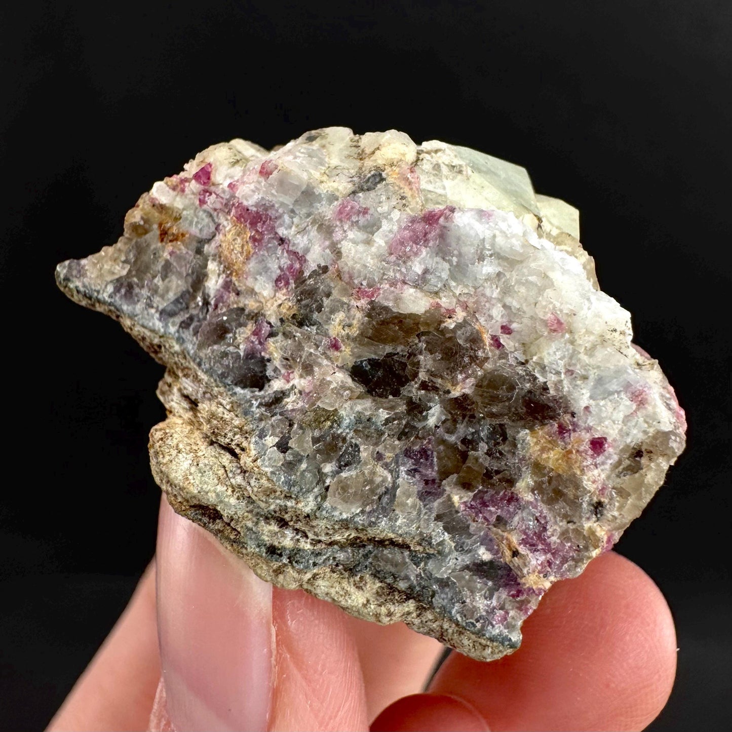 Londonite with Liddicoatite | yellow & pink crystal, rare mineral specimen from Madagascar