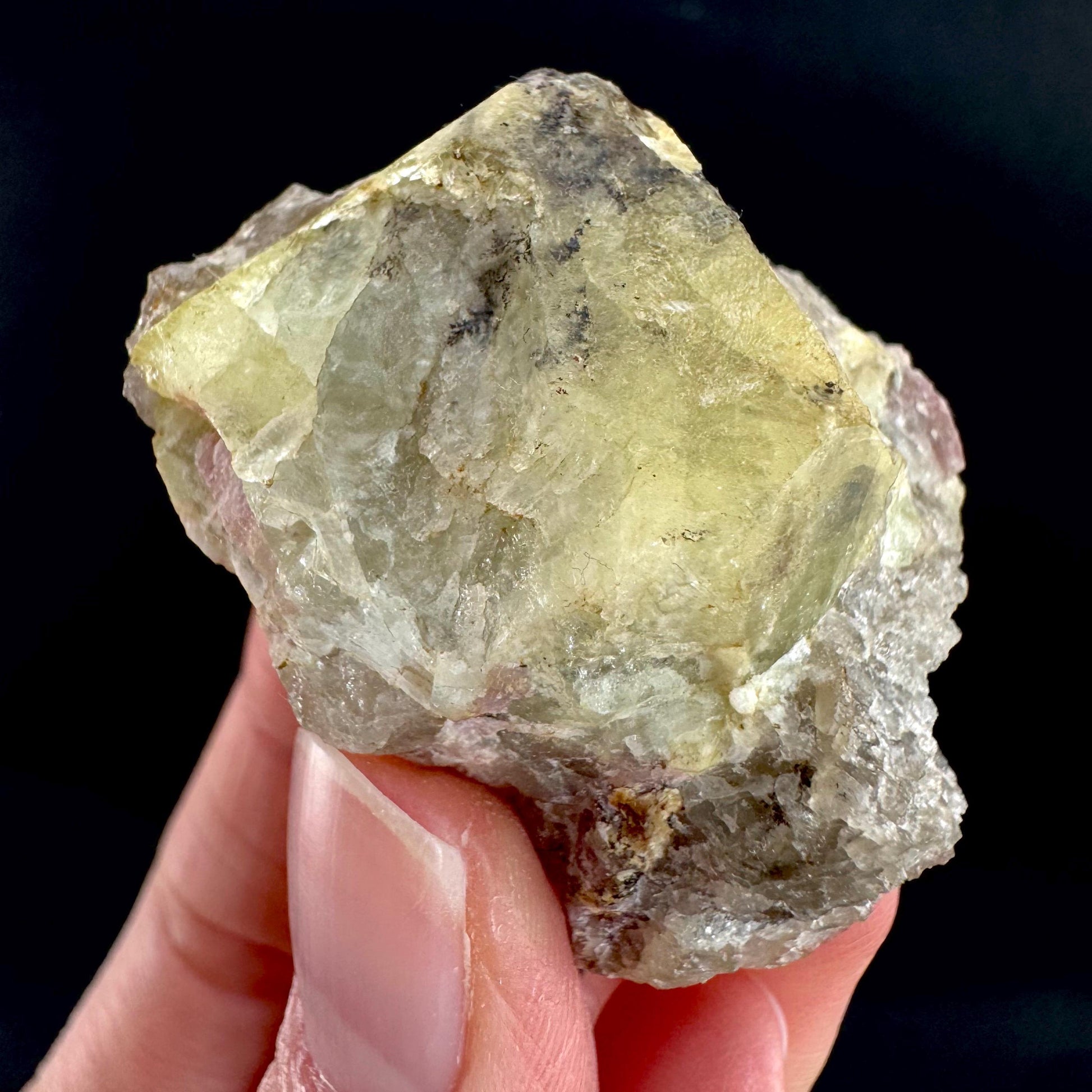 Londonite with Liddicoatite | yellow & pink crystal, rare mineral specimen from Madagascar