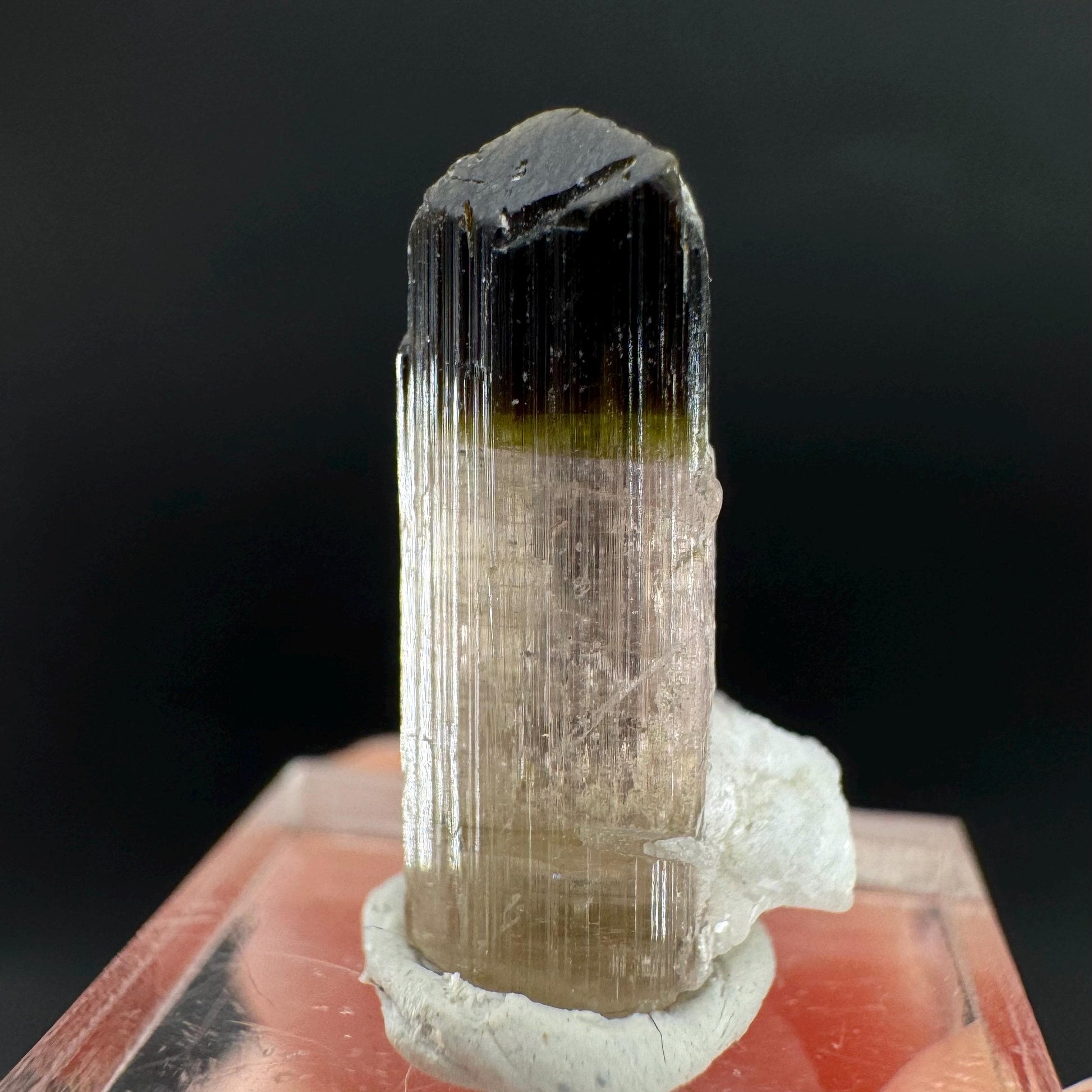 Elbaite Tourmaline | Pink & Green Bi-Color Crystal, mineral specimen from Paprok