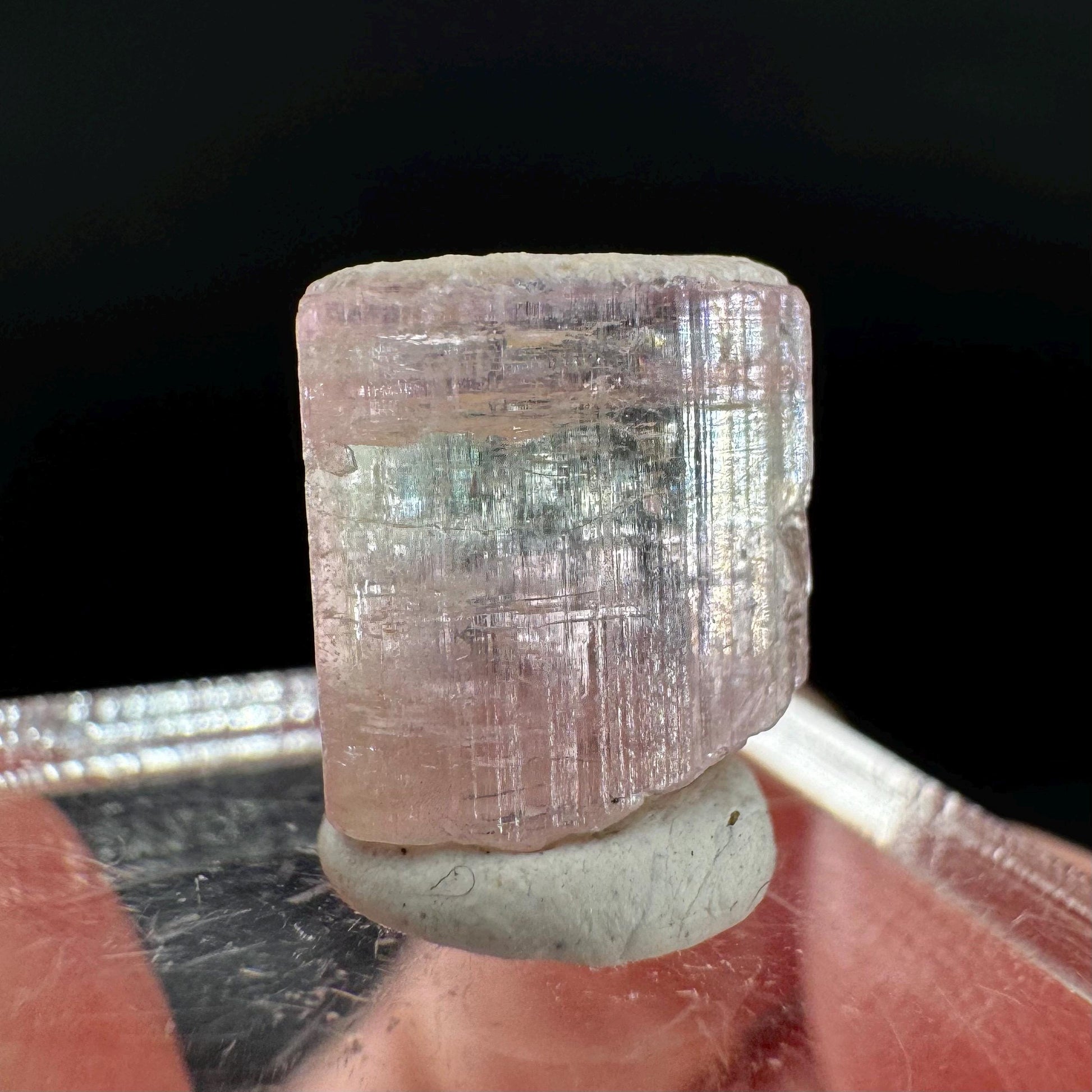 Elbaite Tourmaline | Pink & Green Bi-Color Crystal, mineral specimen from Paprok
