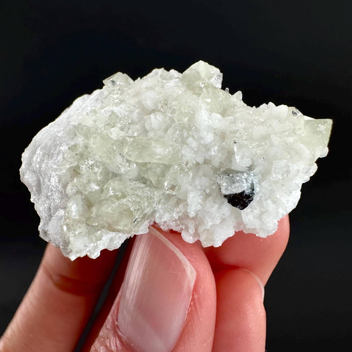 Herderite on Albite Matrix | light green crystal, rare mineral specimen from Pakistan