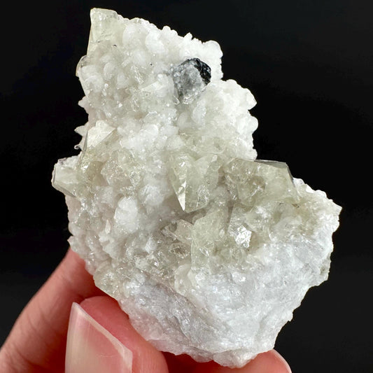Herderite on Albite Matrix | light green crystal, rare mineral specimen from Pakistan