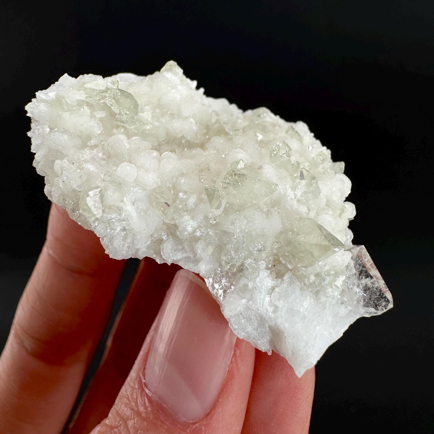 Herderite with Quartz on Albite | light green crystal, rare mineral specimen from Pakistan