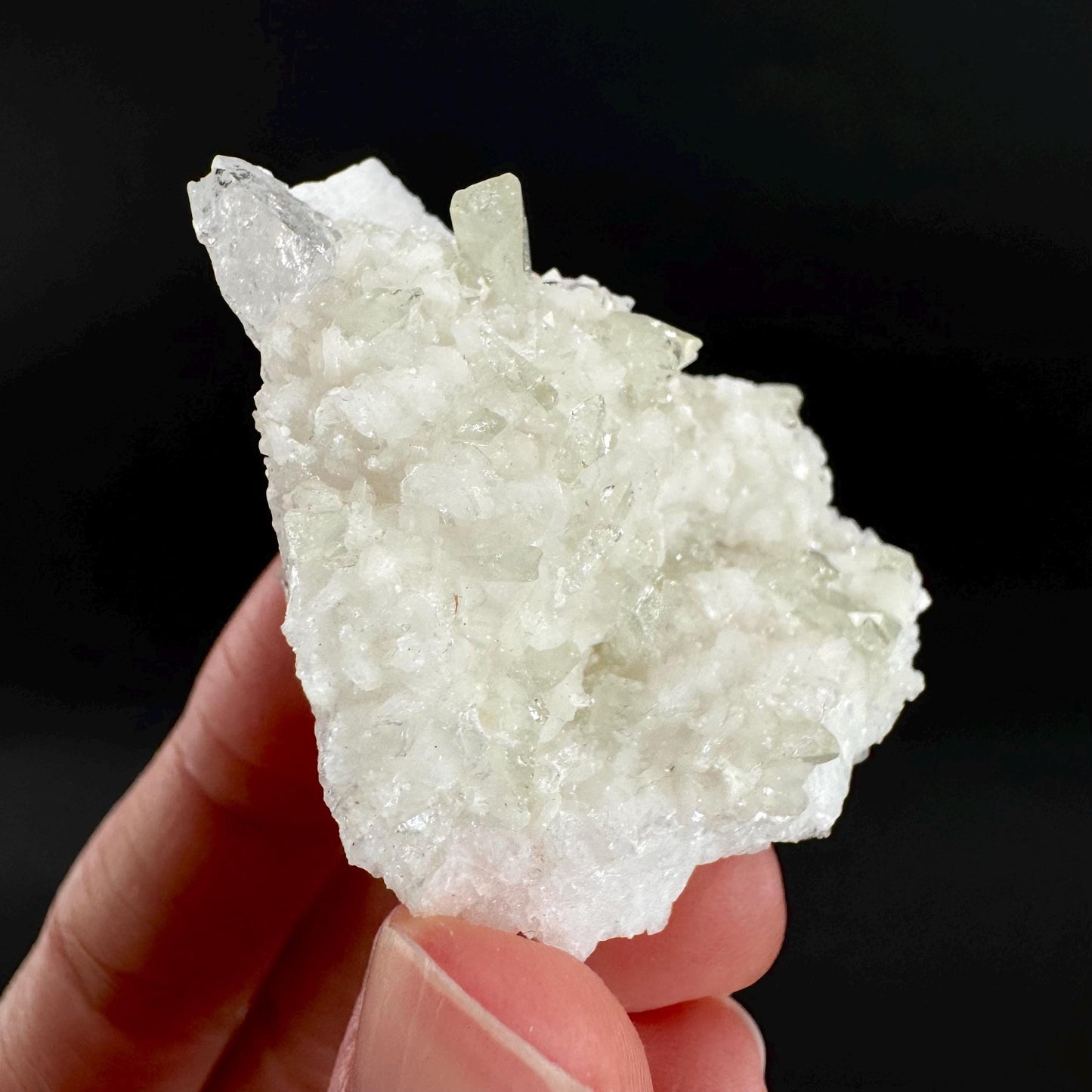 Herderite with Quartz on Albite | light green crystal, rare mineral specimen from Pakistan