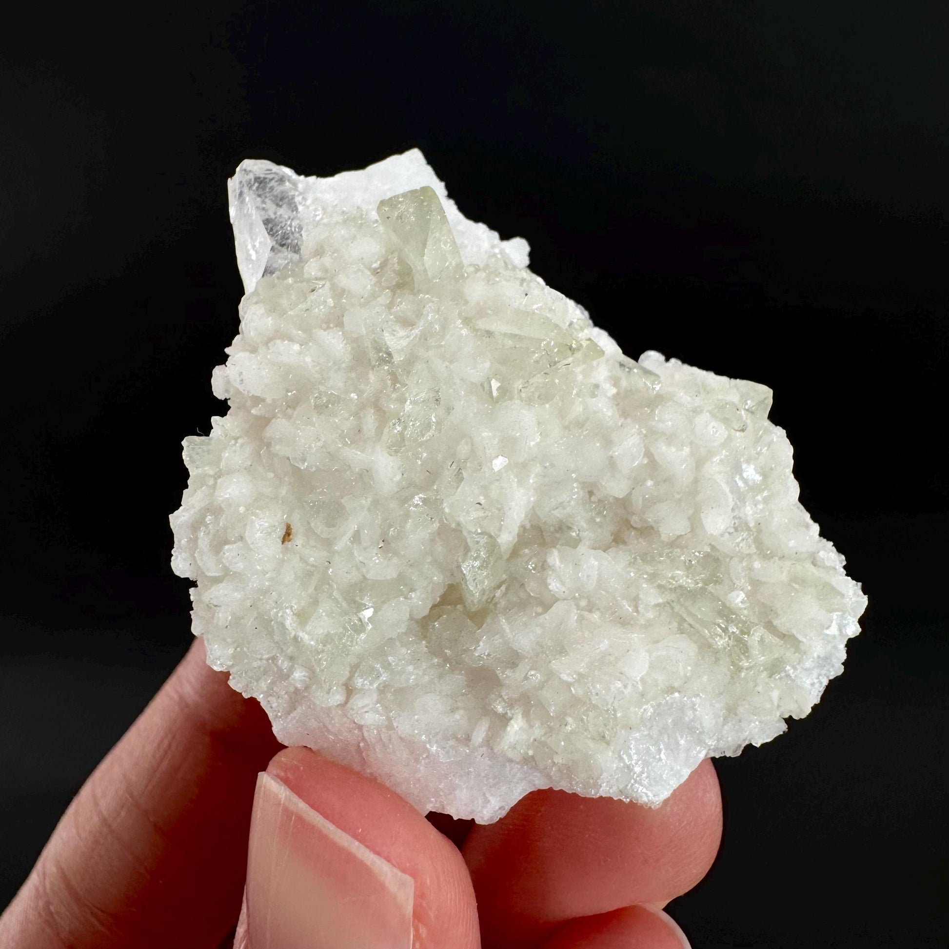Herderite with Quartz on Albite | light green crystal, rare mineral specimen from Pakistan