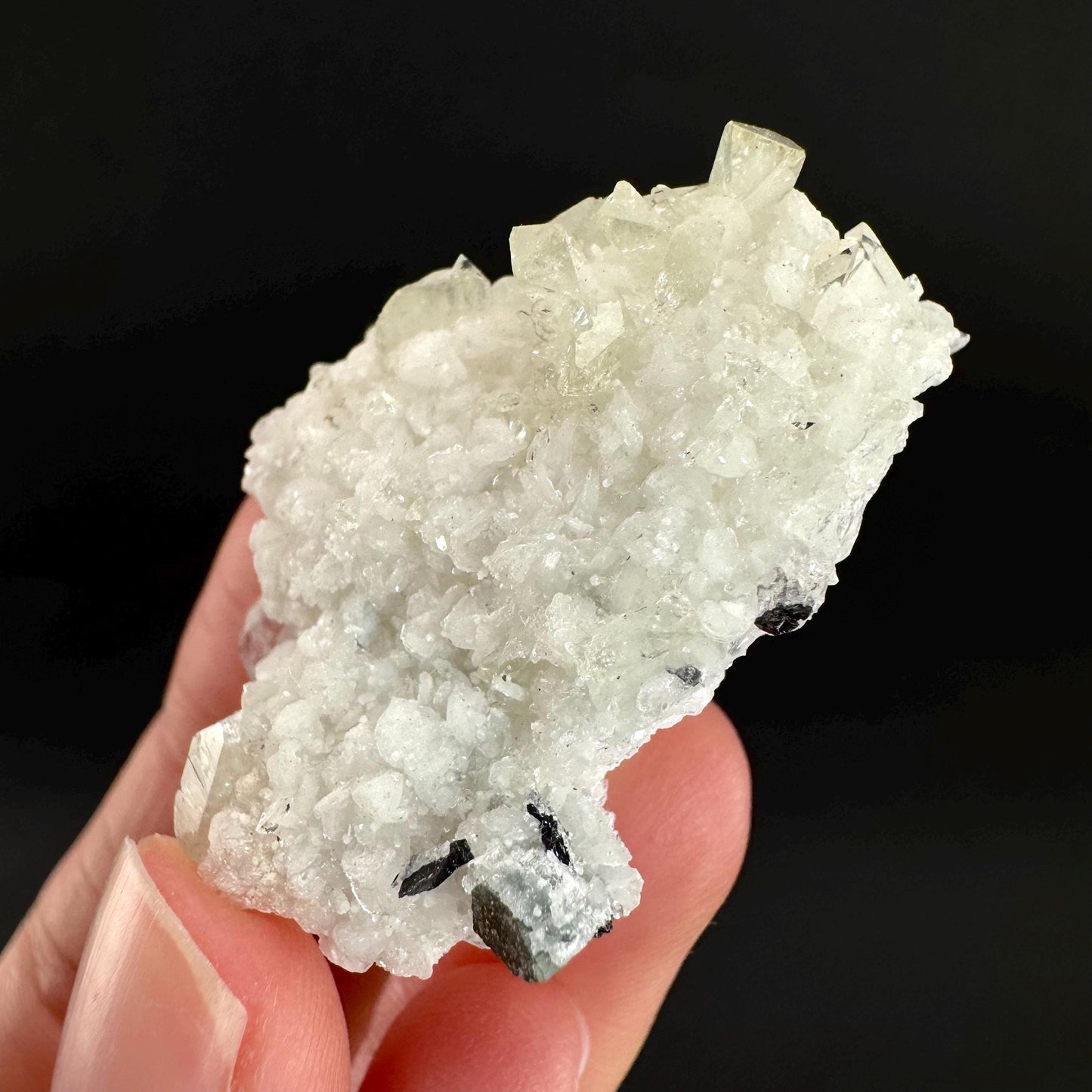 Herderite with Quartz on Albite | light green crystal, rare mineral specimen from Pakistan