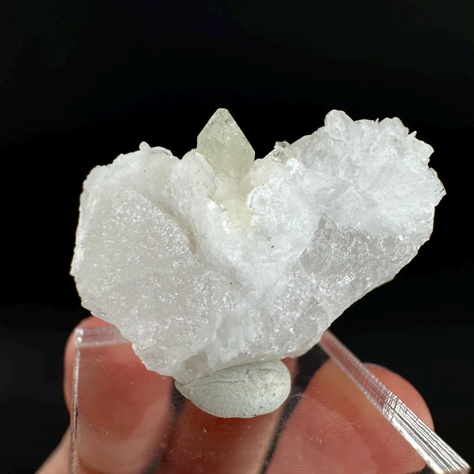 Herderite with Quartz on Albite | light green crystal, rare mineral specimen from Pakistan