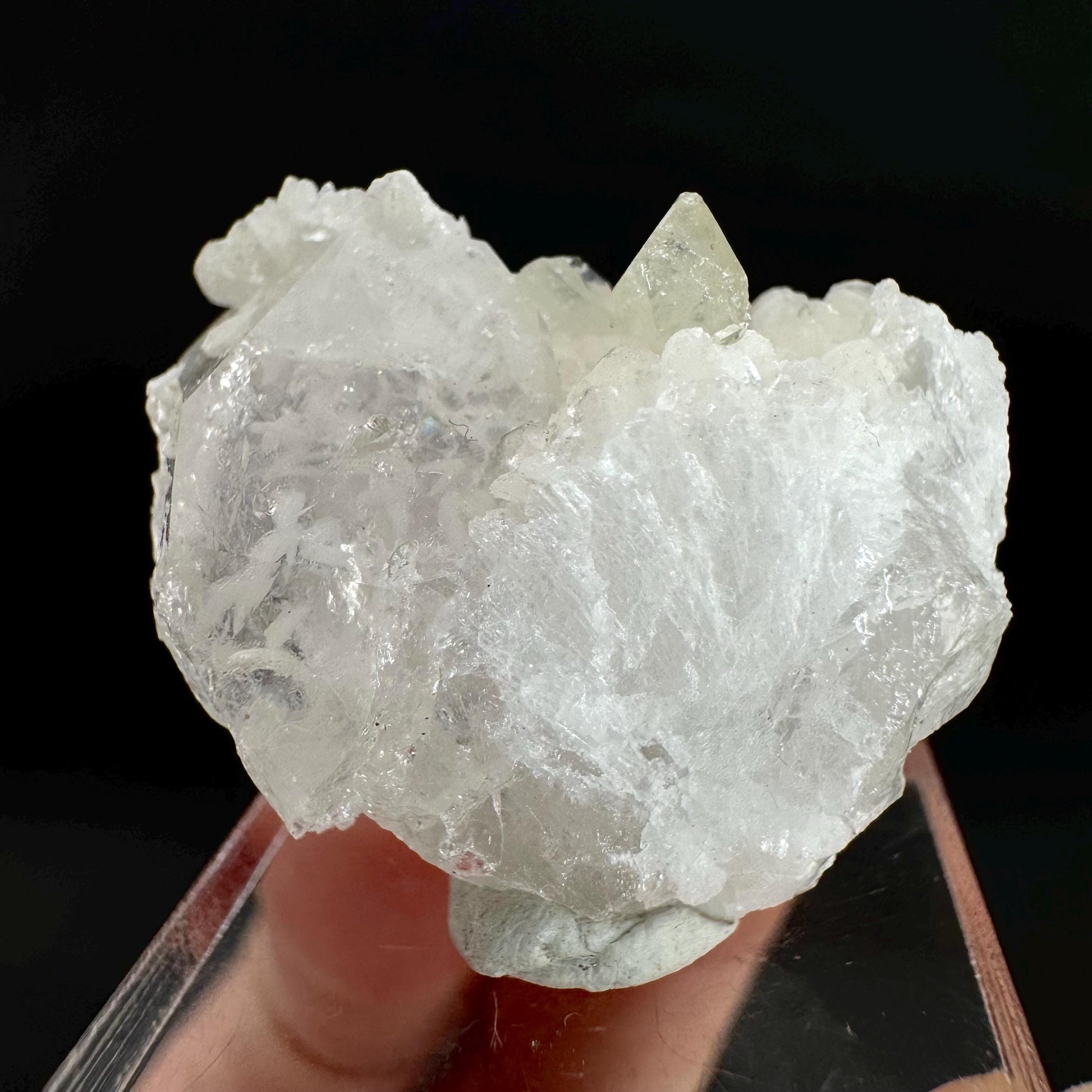 Herderite with Quartz on Albite | light green crystal, rare mineral specimen from Pakistan