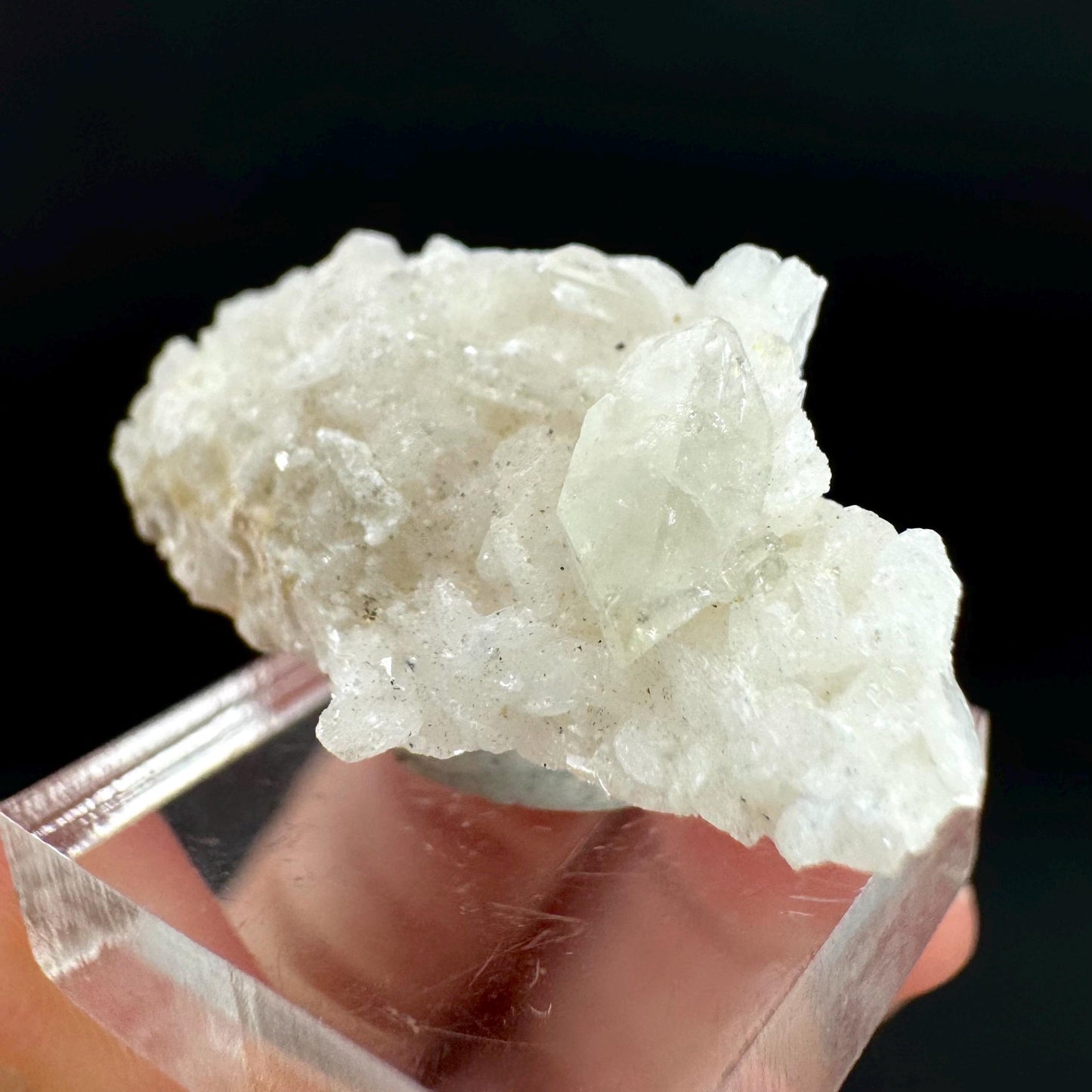 Herderite on Albite Matrix | light green crystal, rare mineral specimen from Pakistan