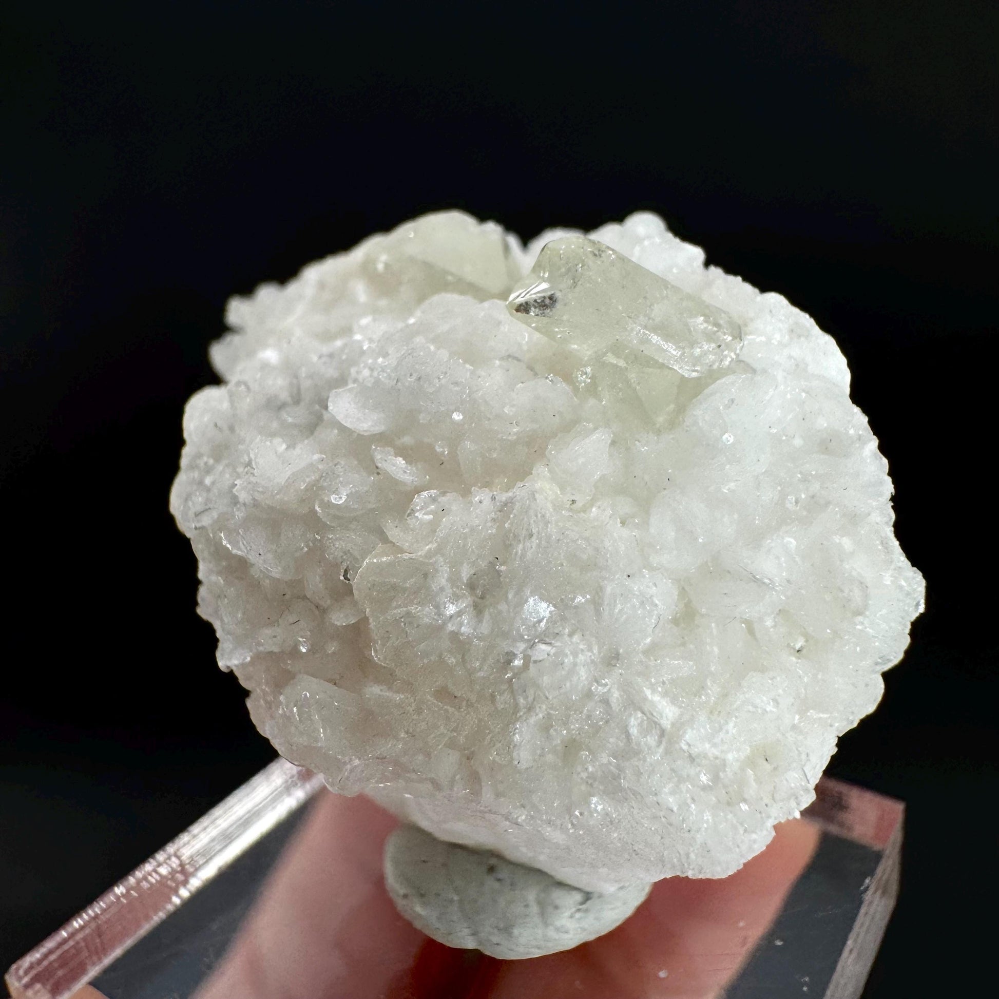 Herderite on Albite Matrix | light green crystal, rare mineral specimen from Pakistan