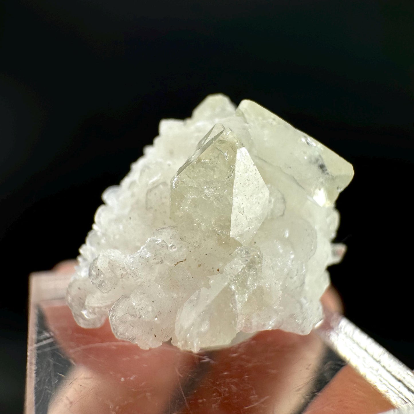 Herderite on Albite Matrix | light green crystal, rare mineral specimen from Pakistan
