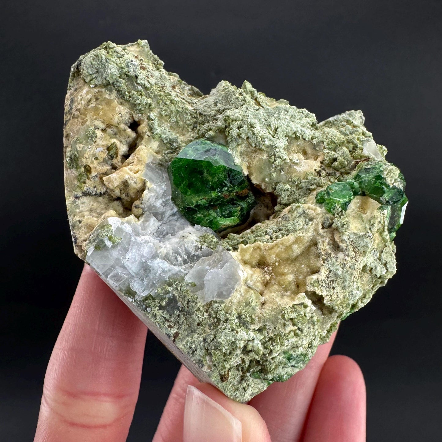 Demantoid Garnet on Matrix | Green Crystal, Rare Mineral Specimen