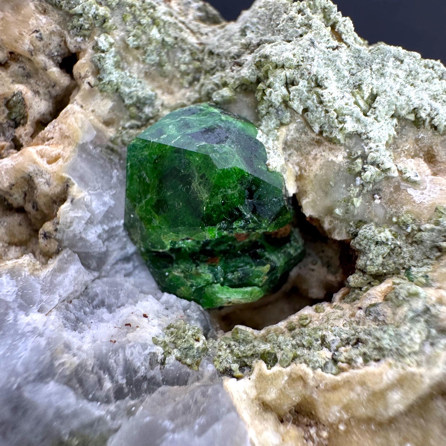 Demantoid Garnet on Matrix | Green Crystal, Rare Mineral Specimen