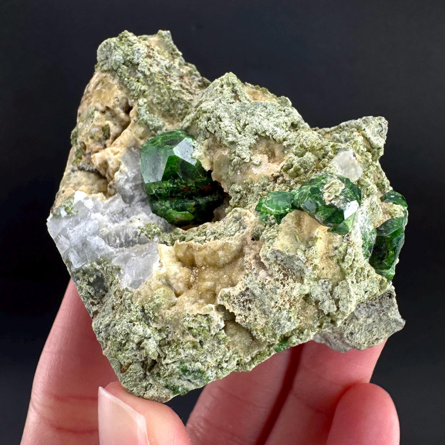 Demantoid Garnet on Matrix | Green Crystal, Rare Mineral Specimen