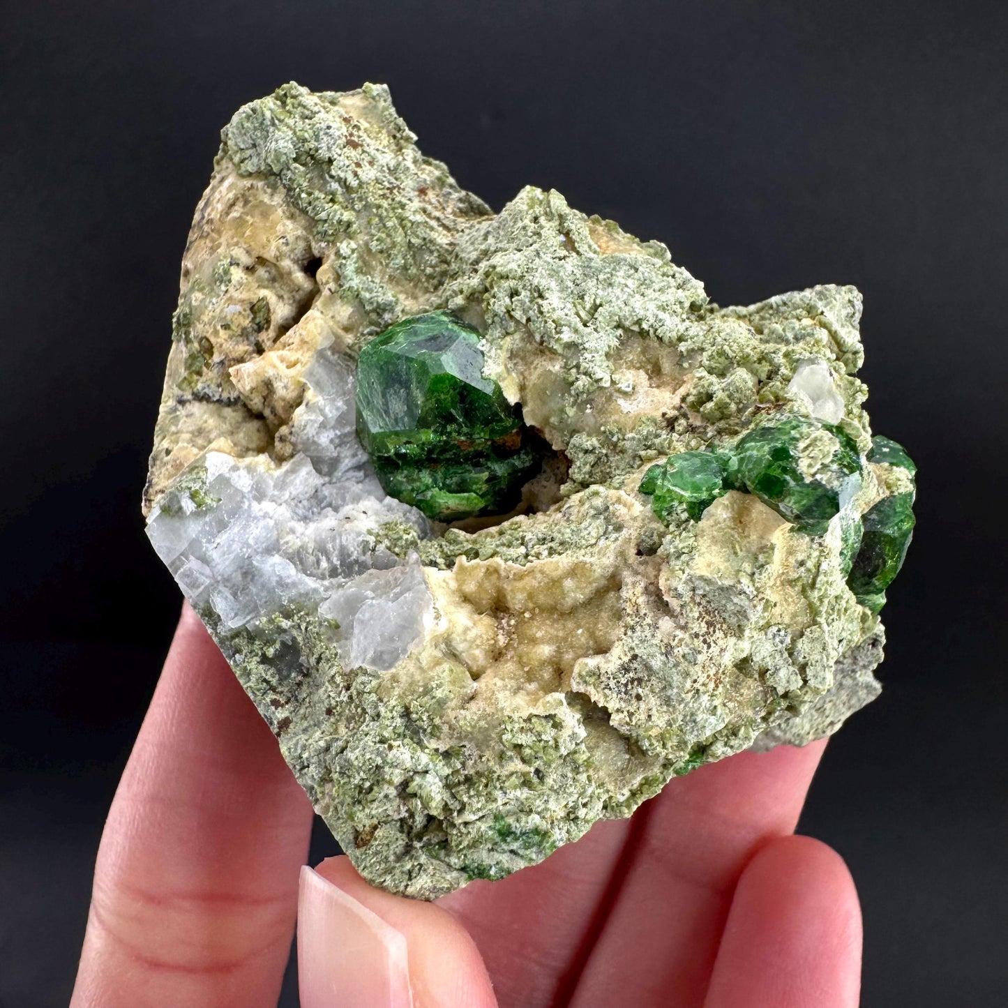 Demantoid Garnet on Matrix | Green Crystal, Rare Mineral Specimen