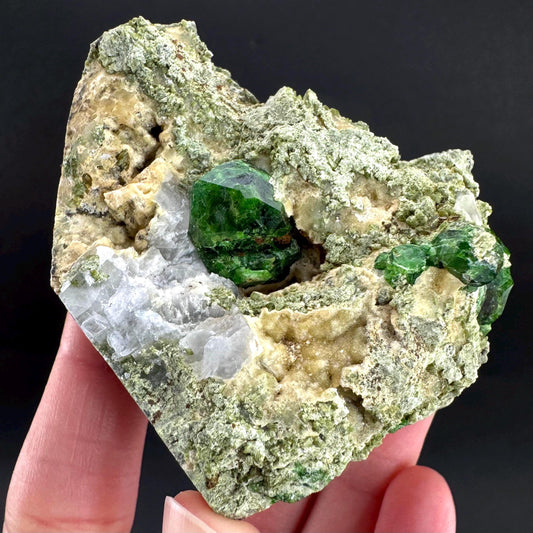Demantoid Garnet on Matrix | Green Crystal, Rare Mineral Specimen