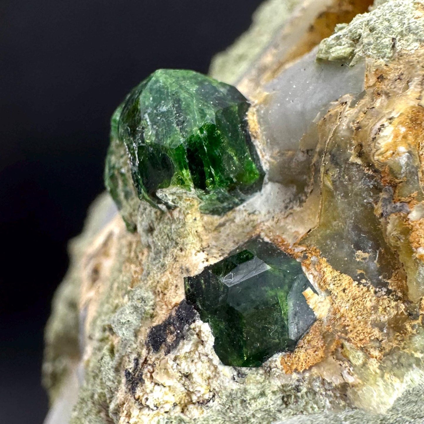 Demantoid Garnet on Matrix | Green Crystal, Rare Mineral Specimen