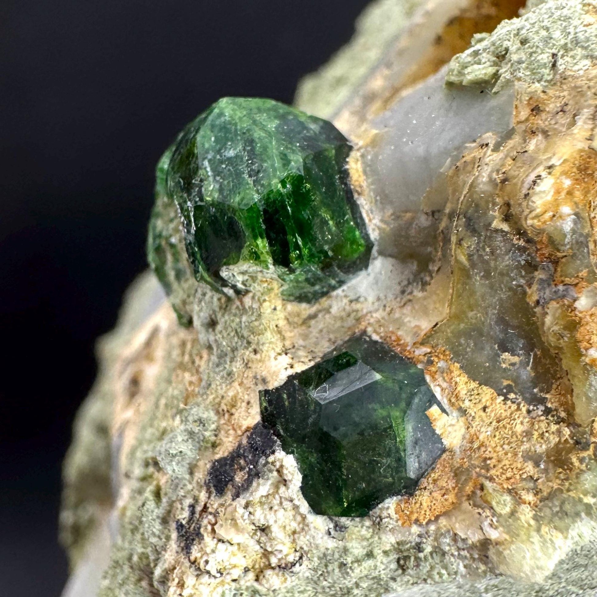 Demantoid Garnet on Matrix | Green Crystal, Rare Mineral Specimen