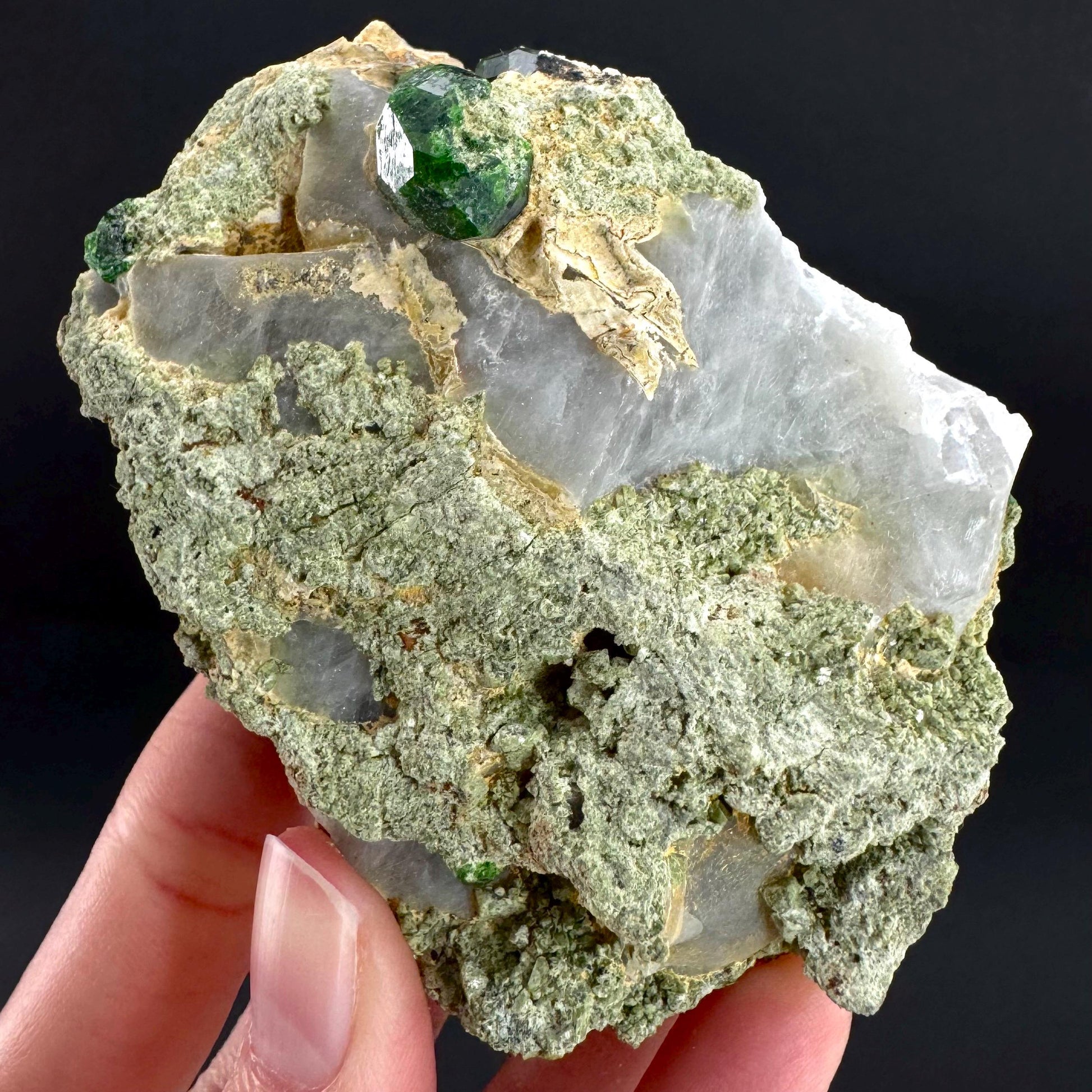 Demantoid Garnet on Matrix | Green Crystal, Rare Mineral Specimen