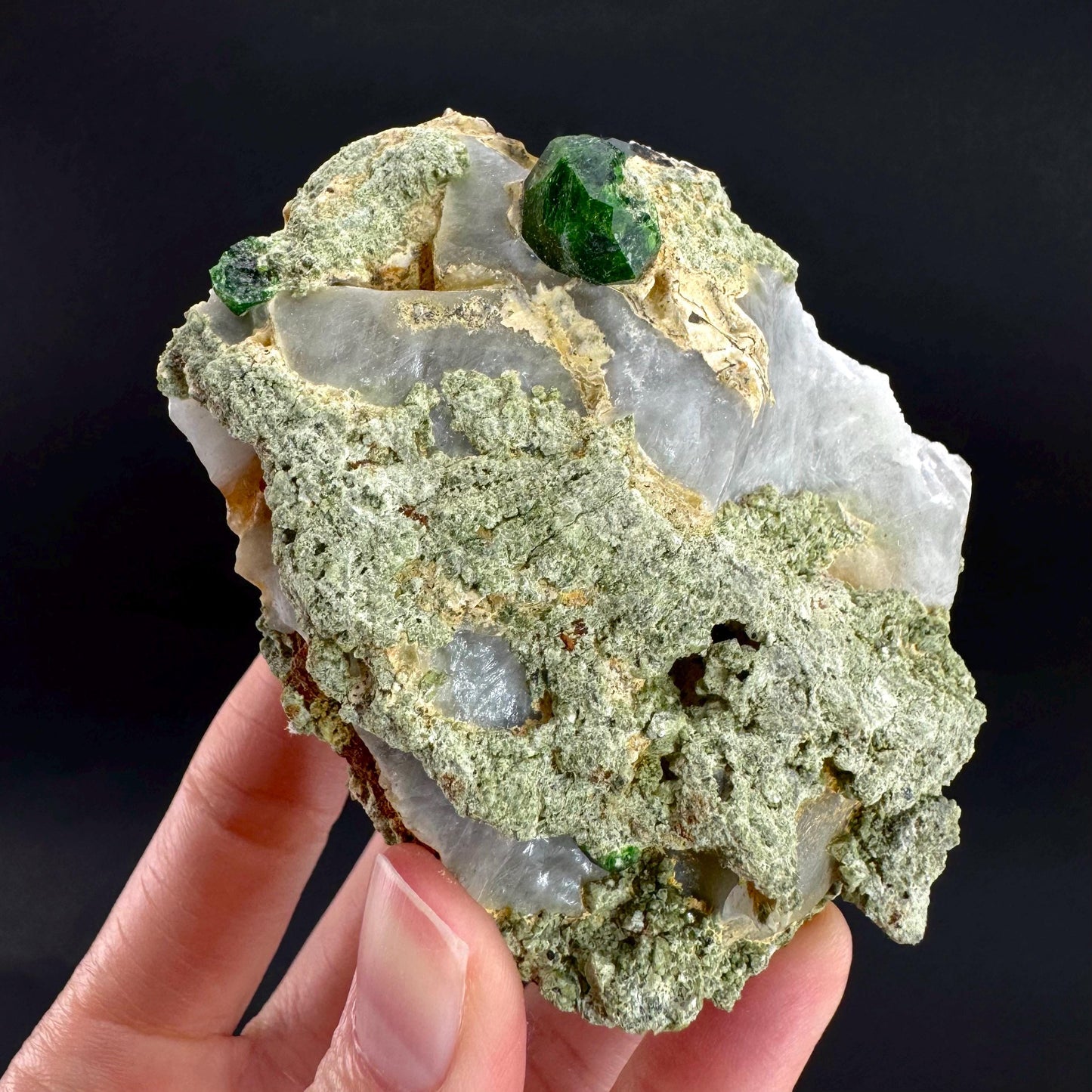 Demantoid Garnet on Matrix | Green Crystal, Rare Mineral Specimen
