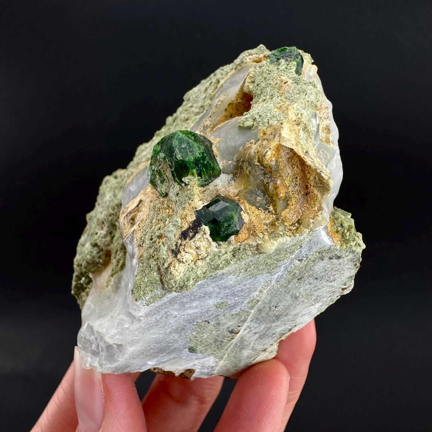 Demantoid Garnet on Matrix | Green Crystal, Rare Mineral Specimen