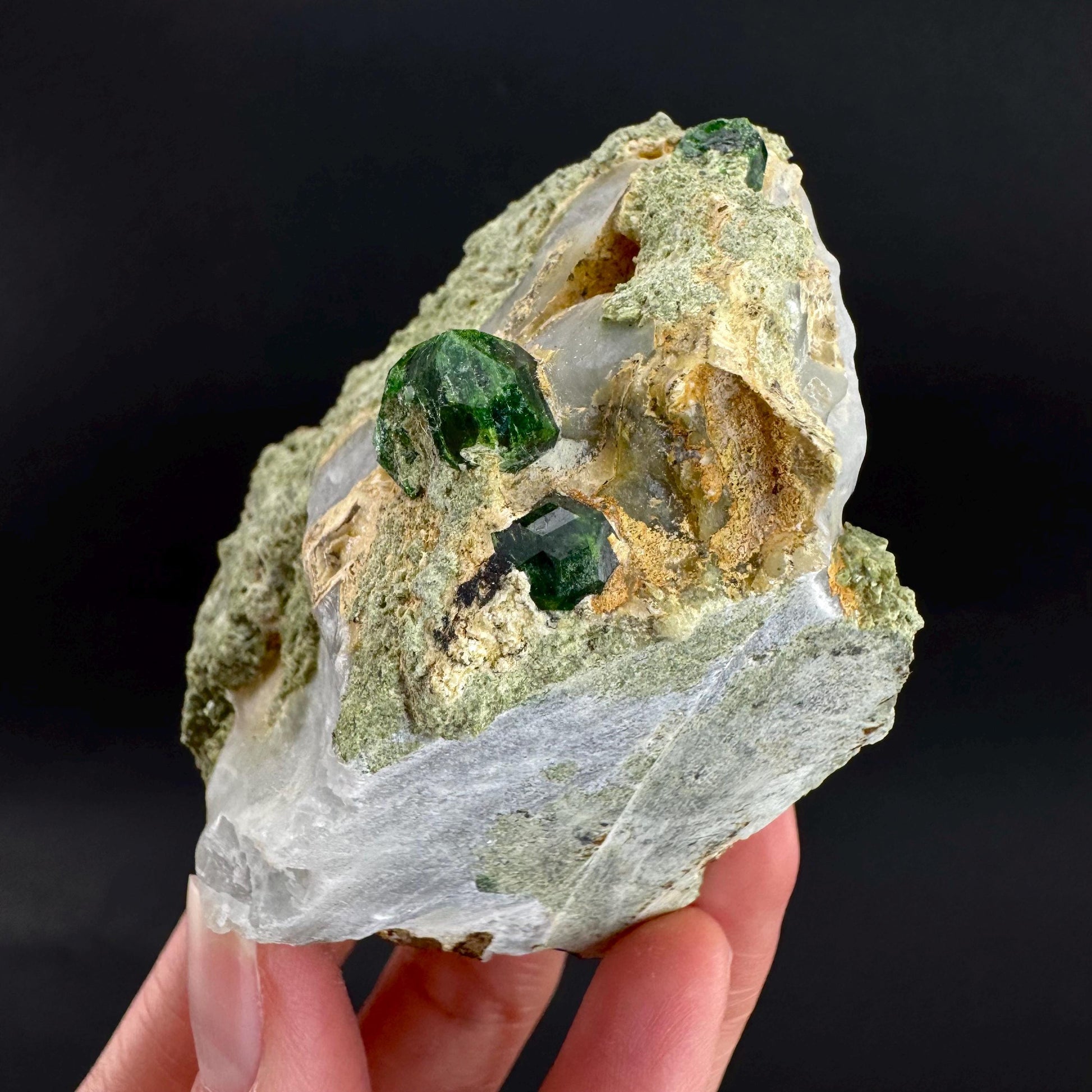 Demantoid Garnet on Matrix | Green Crystal, Rare Mineral Specimen