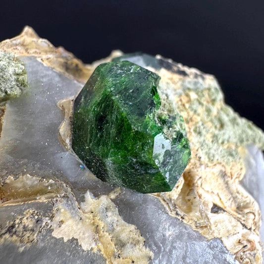 Demantoid Garnet on Matrix | Green Crystal, Rare Mineral Specimen