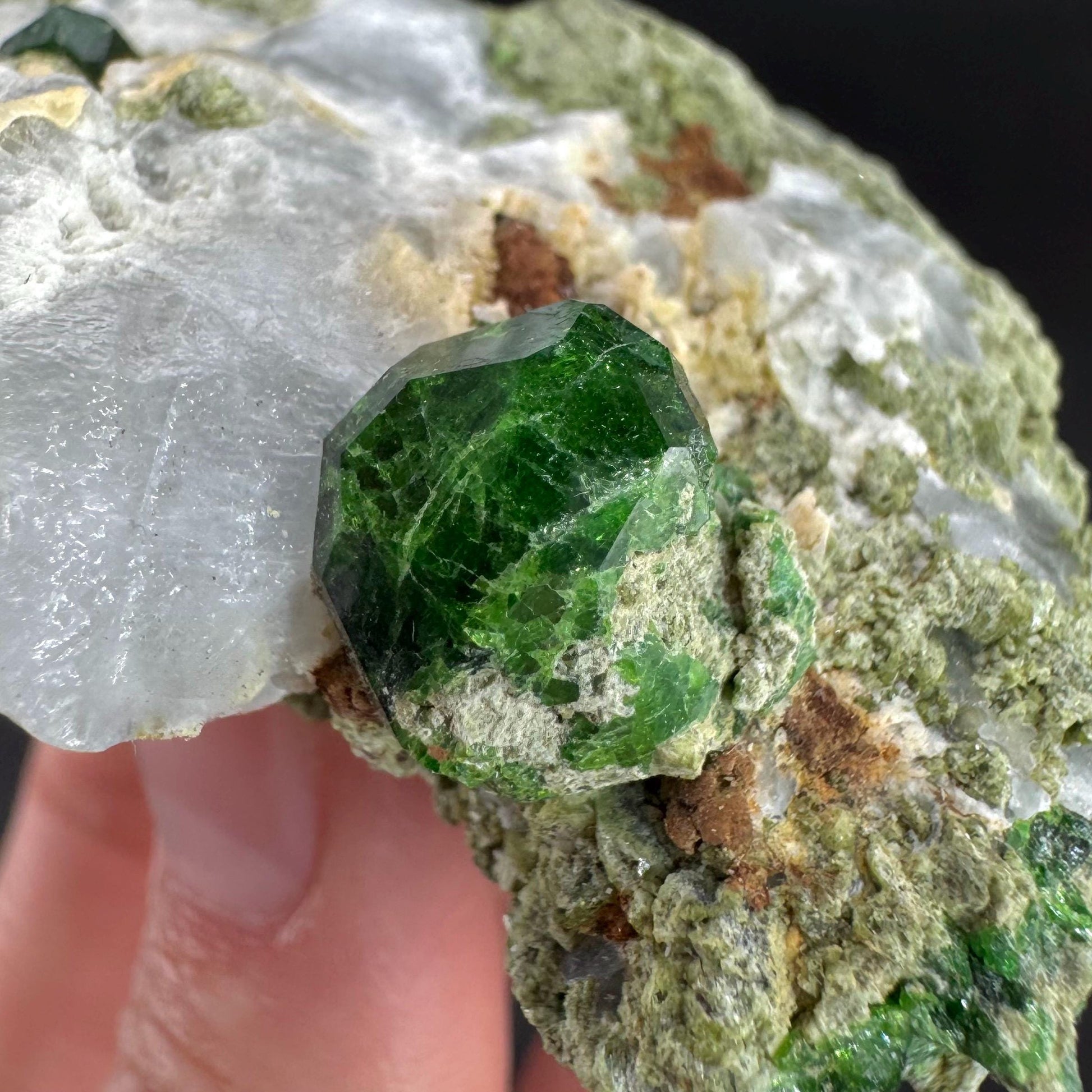 Demantoid Garnet on Matrix | Green Crystal, Rare Mineral Specimen