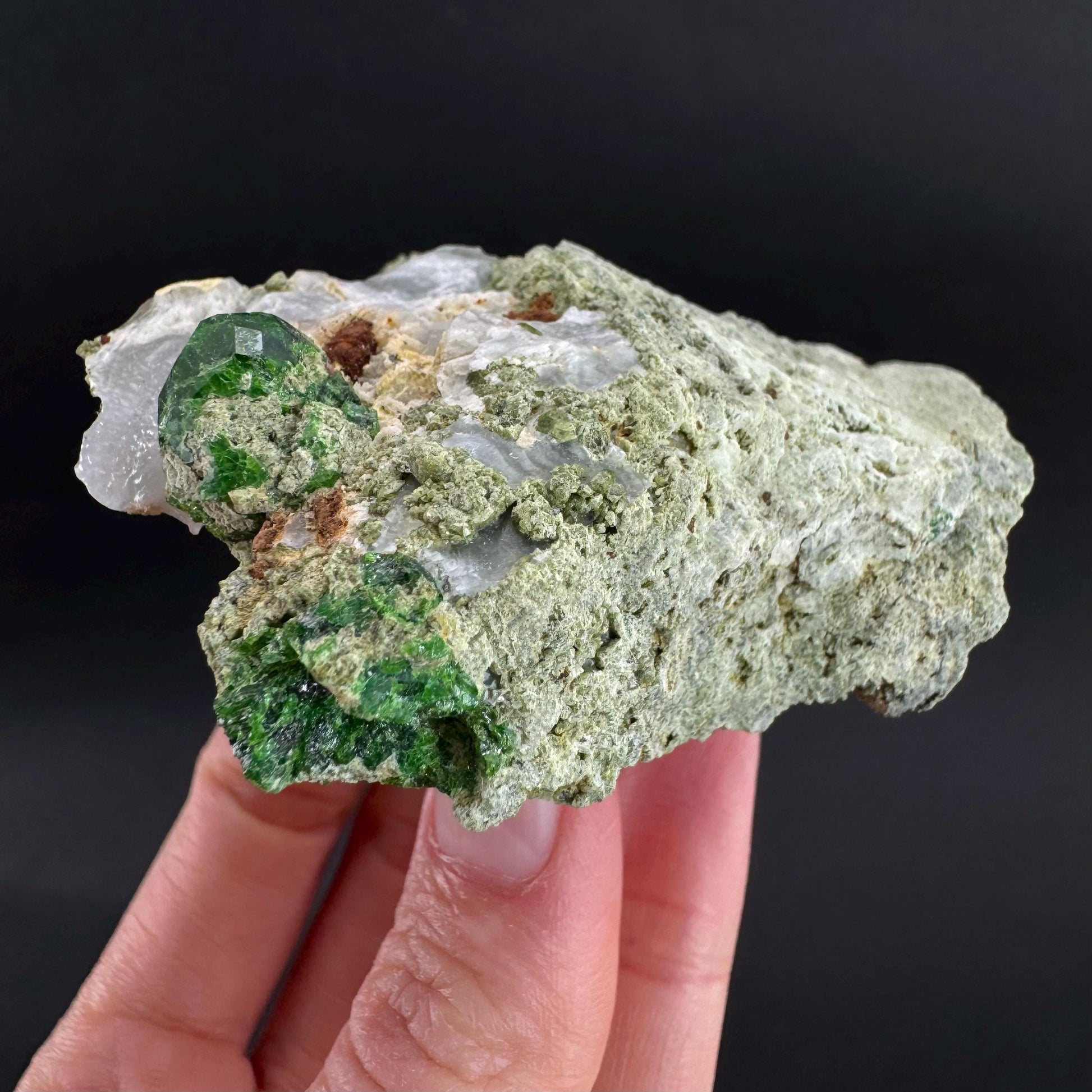 Demantoid Garnet on Matrix | Green Crystal, Rare Mineral Specimen