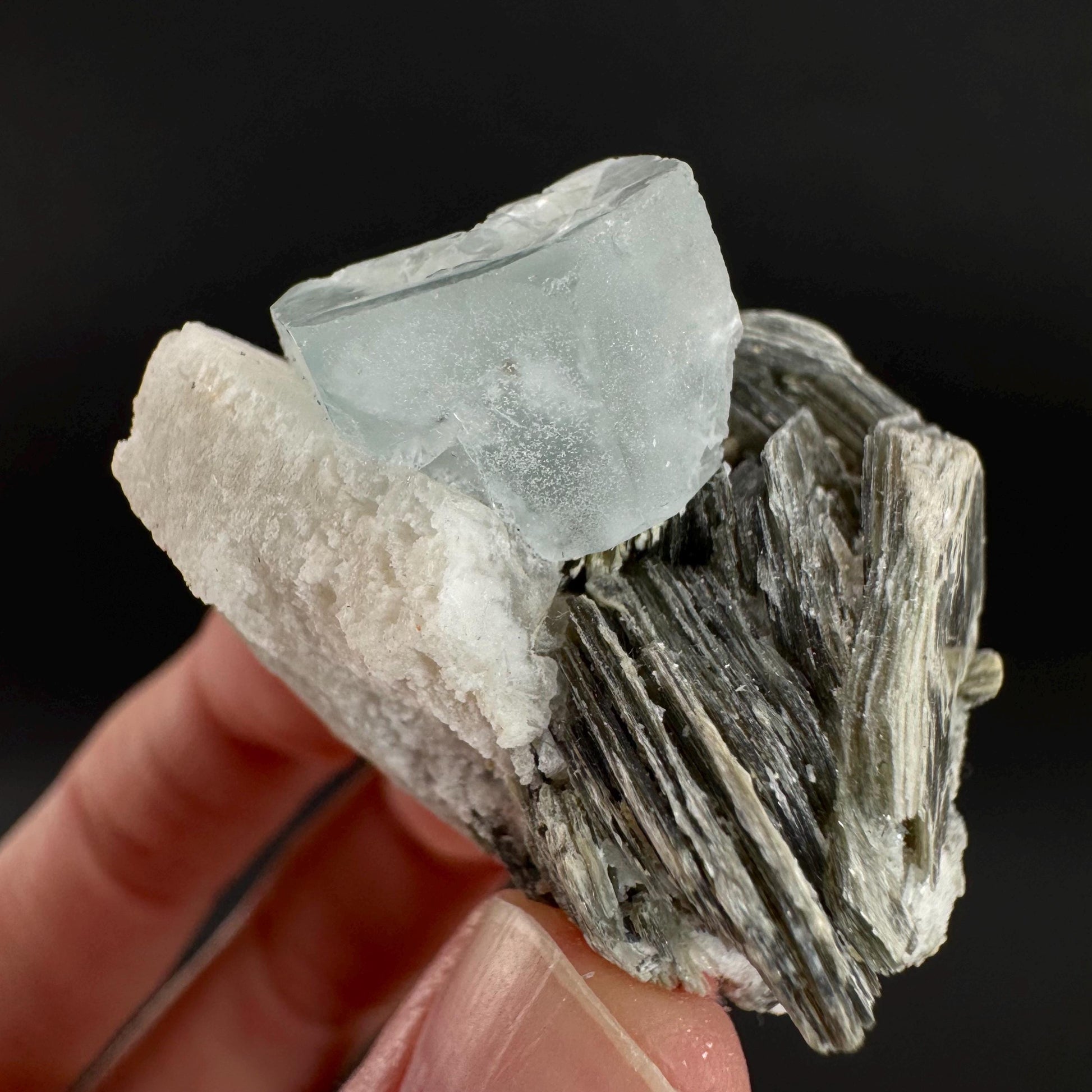 Aquamarine with Muscovite | natural blue crystal, mineral specimen from Pakistan