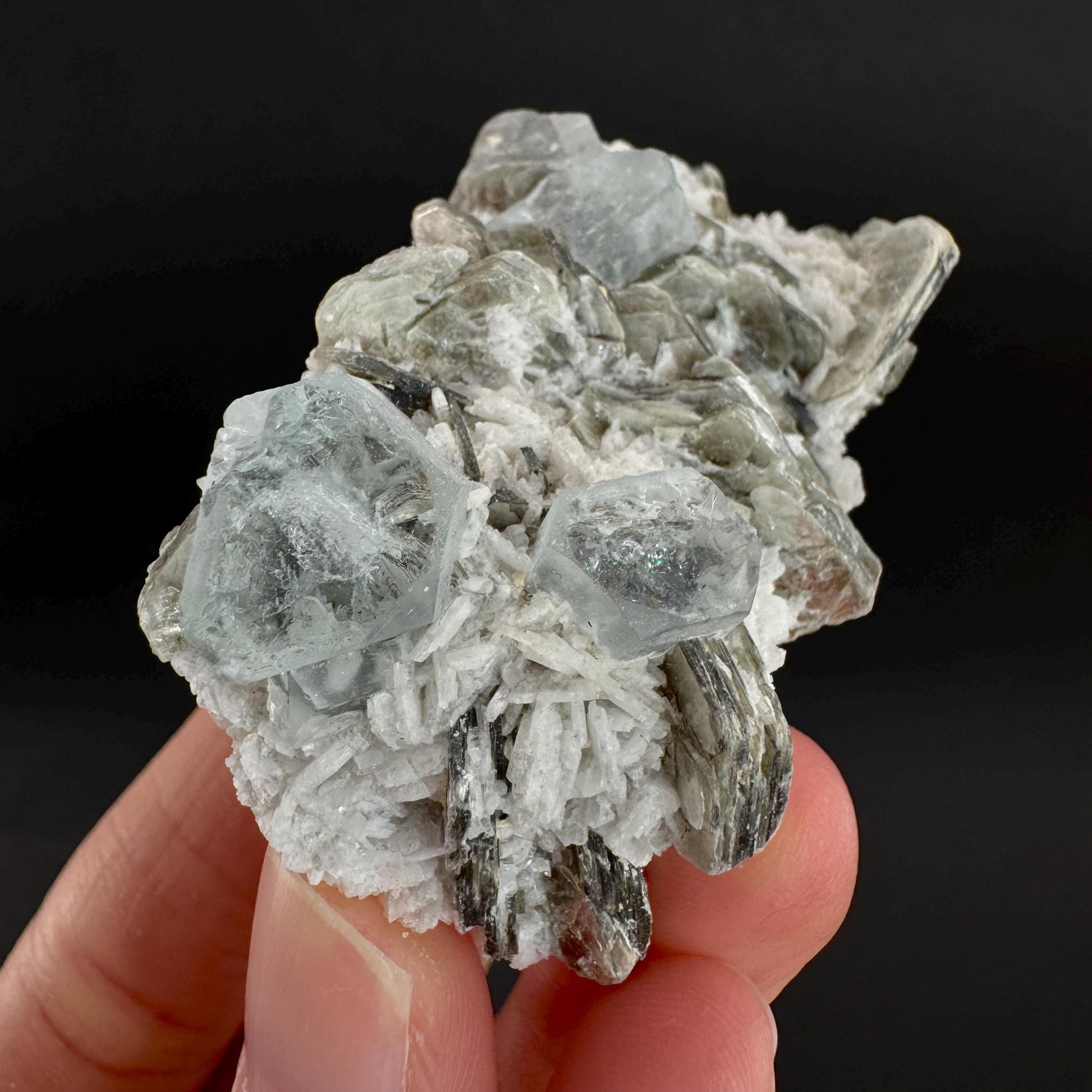 Aquamarine with Muscovite | natural blue crystal, mineral specimen from Pakistan