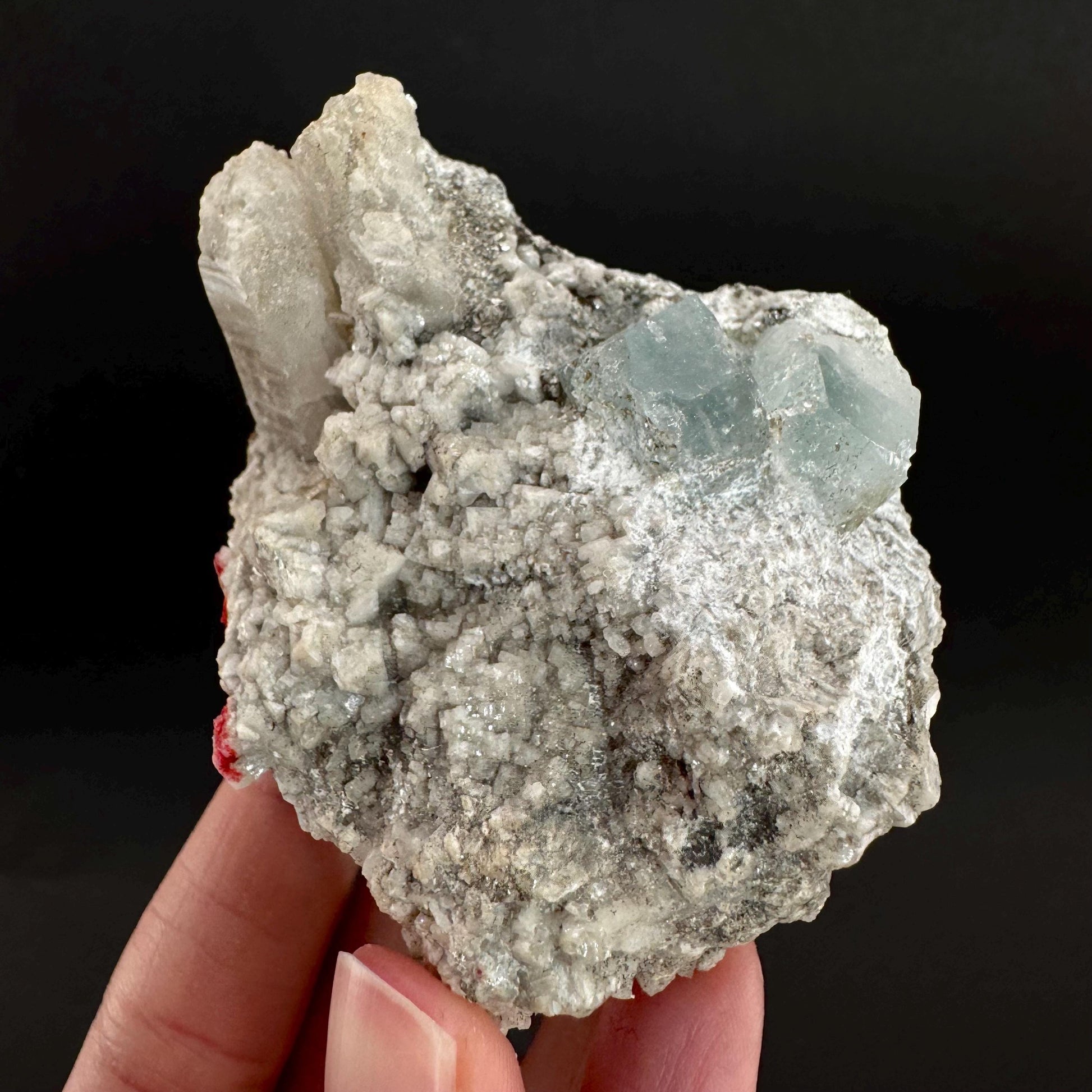 Aquamarine with Quartz & Albite | natural blue crystal, mineral specimen from Pakistan