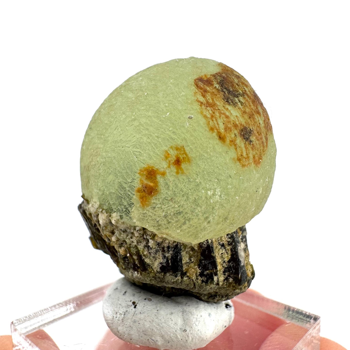 Prehnite with Epidote | Botryoidal green crystal, mineral specimen from Mali