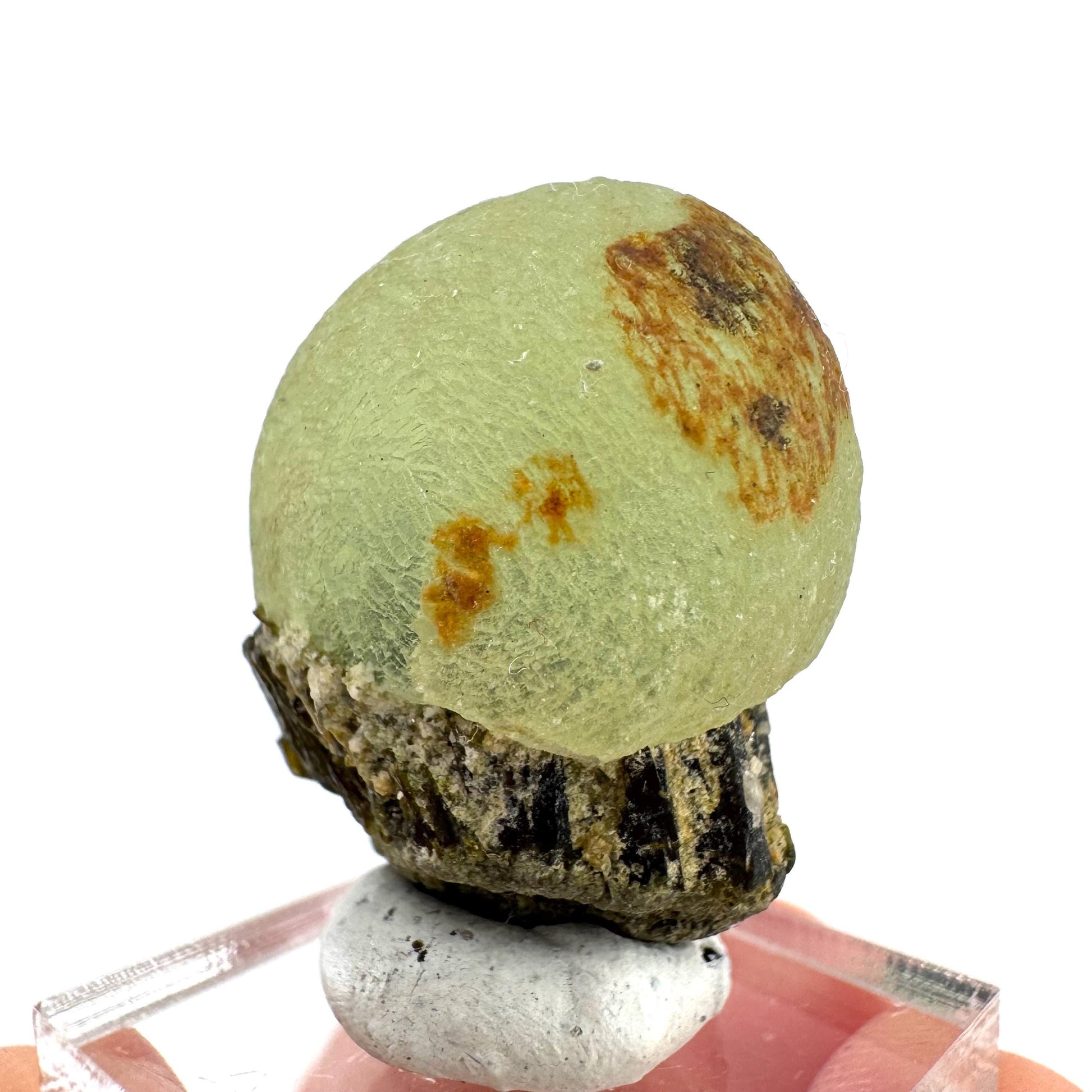 Prehnite with Epidote | Botryoidal green crystal, mineral specimen from Mali