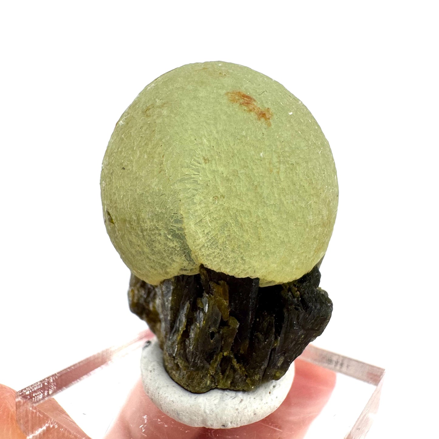 Prehnite with Epidote | Botryoidal green crystal, mineral specimen from Mali