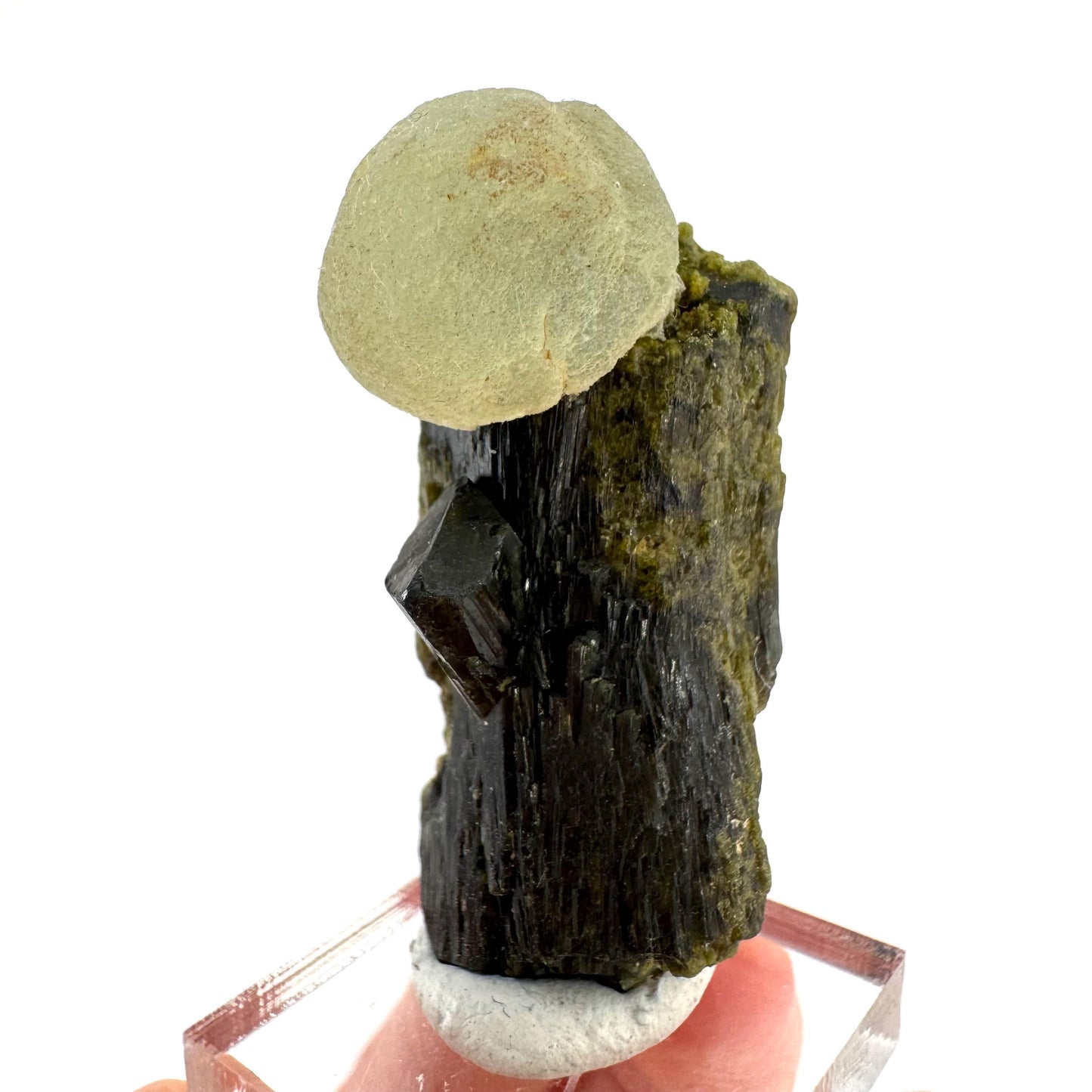 Prehnite with Epidote | Botryoidal green crystal, mineral specimen from Mali