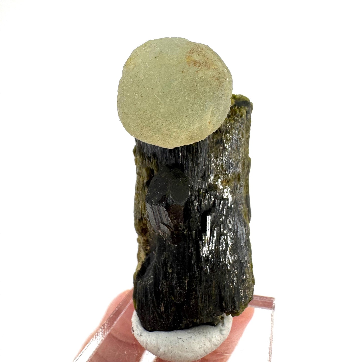 Prehnite with Epidote | Botryoidal green crystal, mineral specimen from Mali