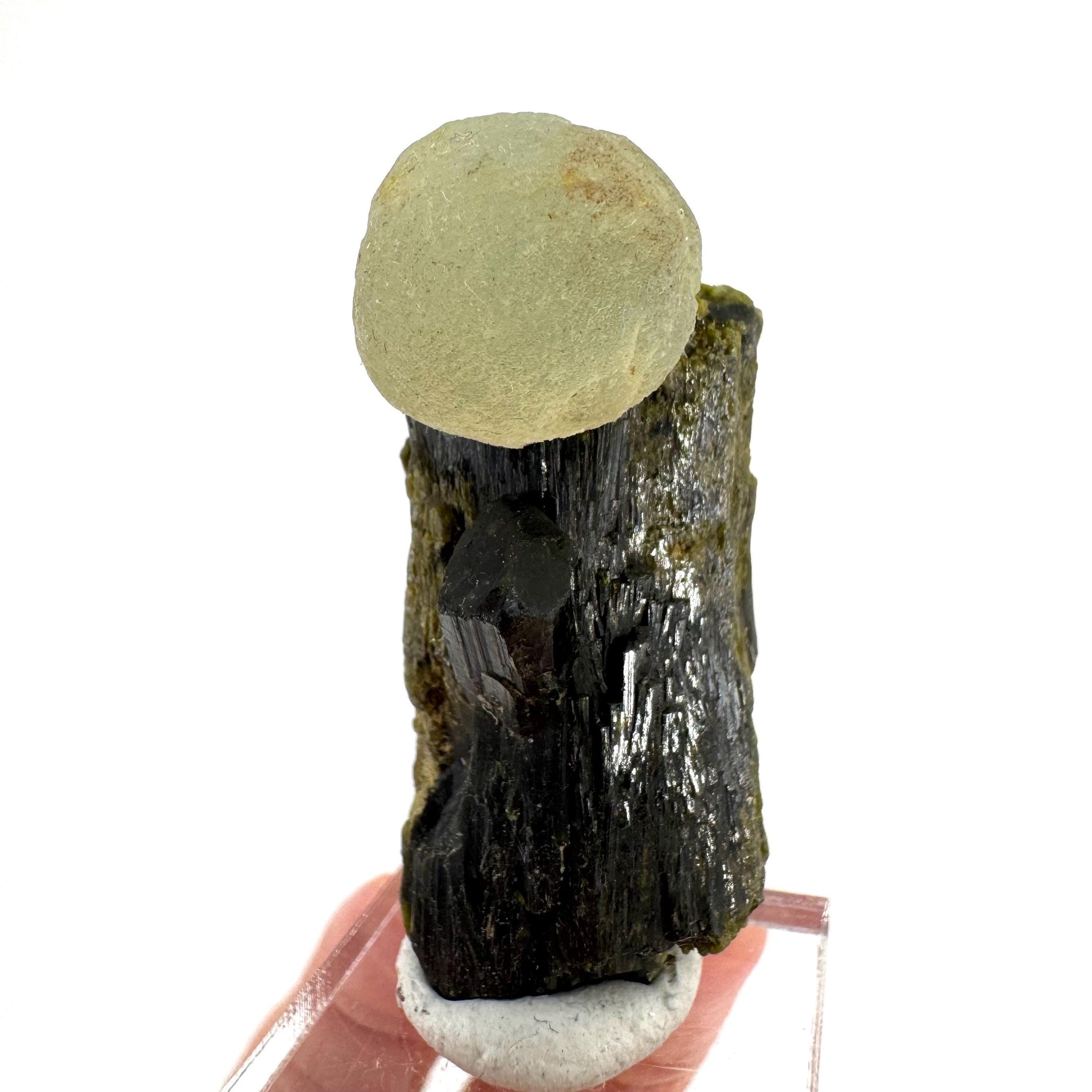 Prehnite with Epidote | Botryoidal green crystal, mineral specimen from Mali