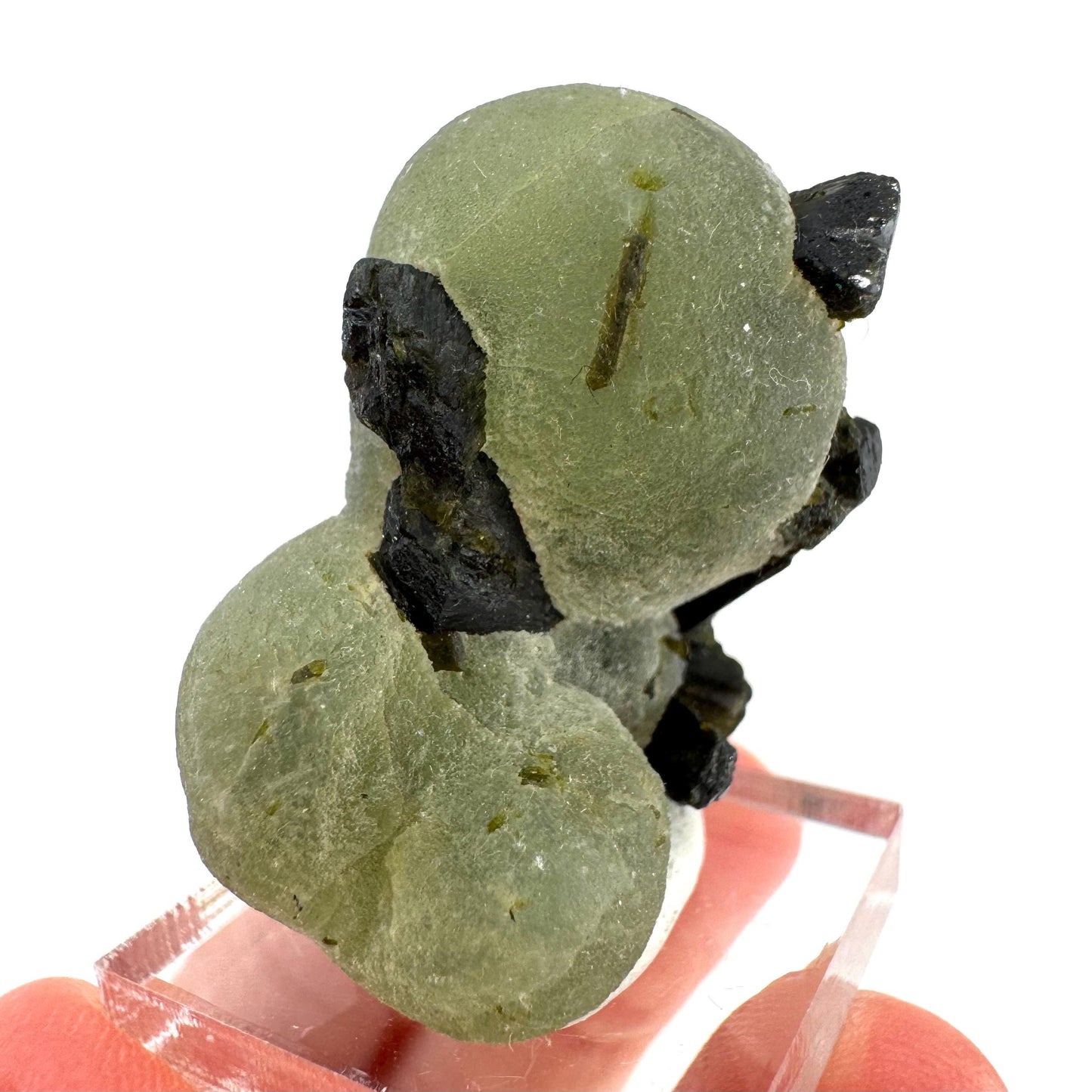 Prehnite with Epidote | Botryoidal green crystal, mineral specimen from Mali