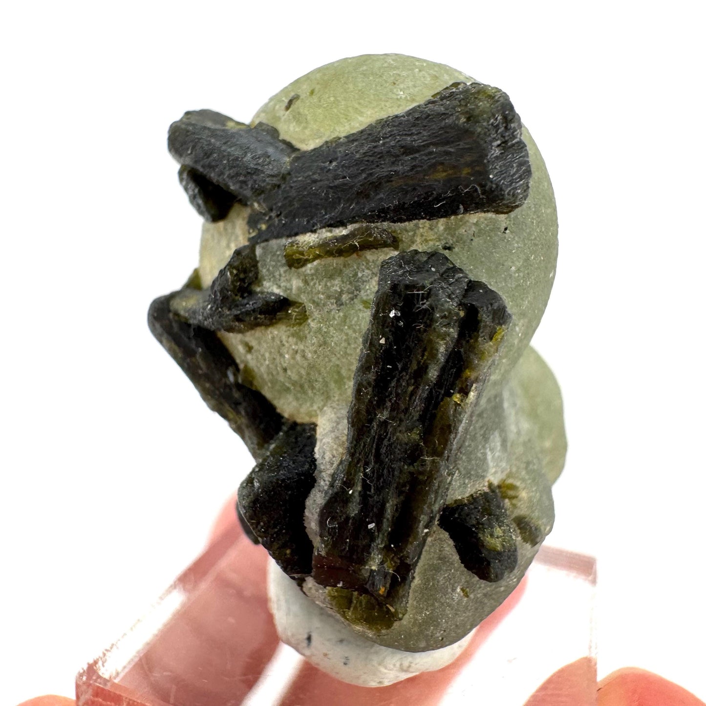 Prehnite with Epidote | Botryoidal green crystal, mineral specimen from Mali