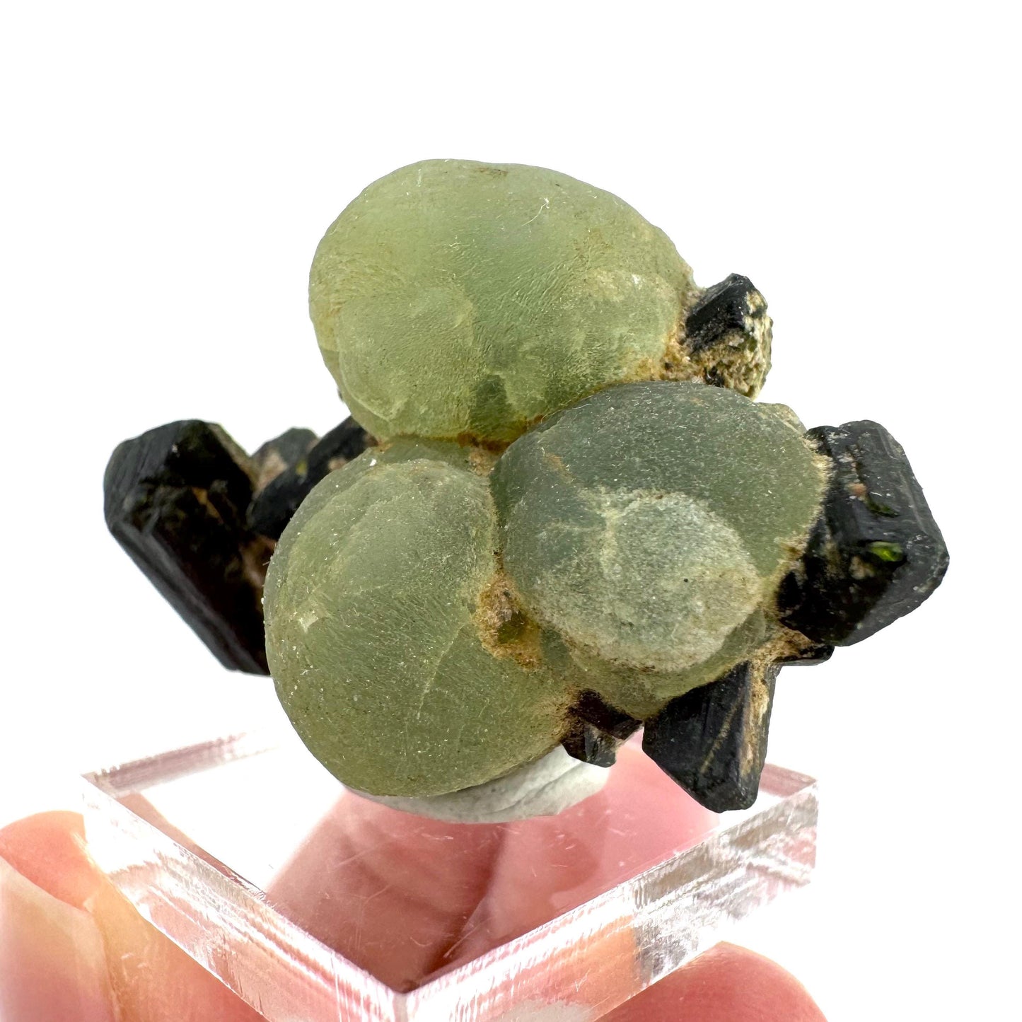 Prehnite with Epidote | Botryoidal green crystal, mineral specimen from Mali