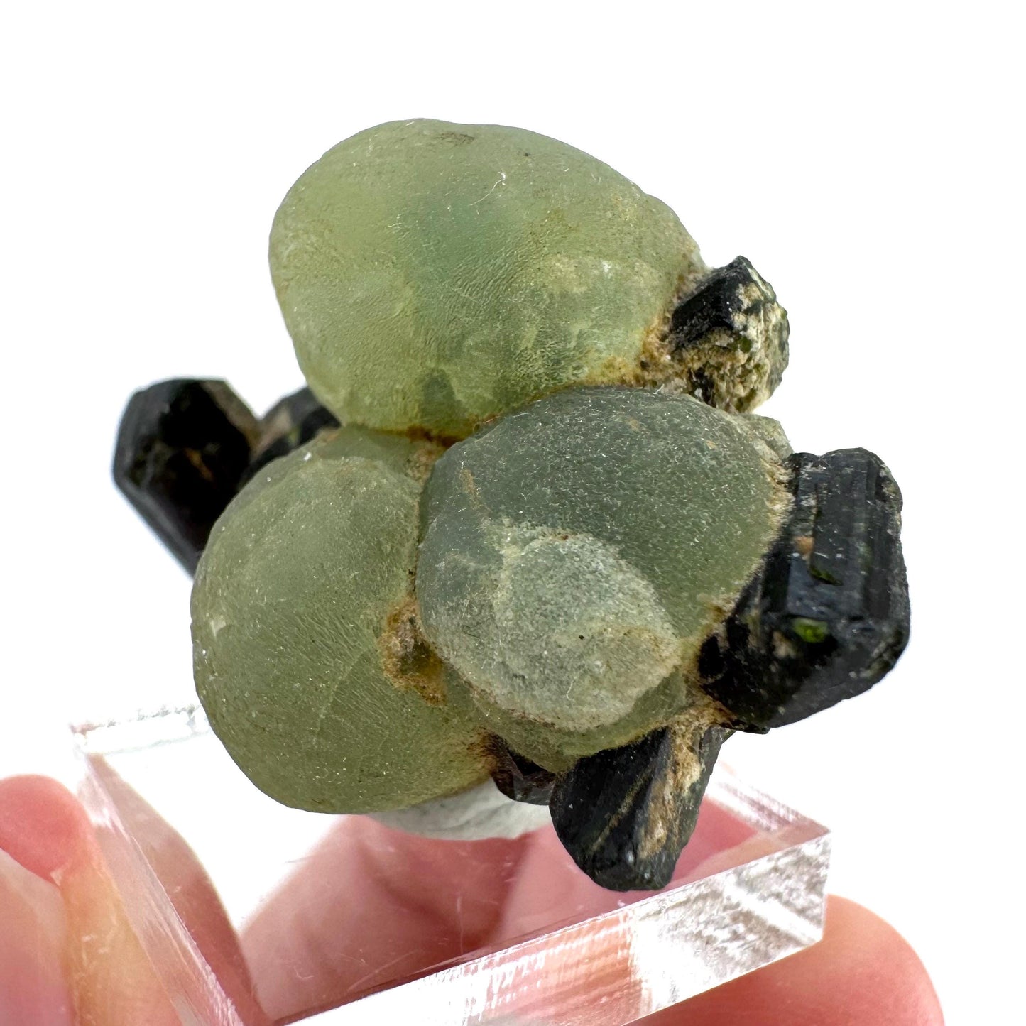 Prehnite with Epidote | Botryoidal green crystal, mineral specimen from Mali