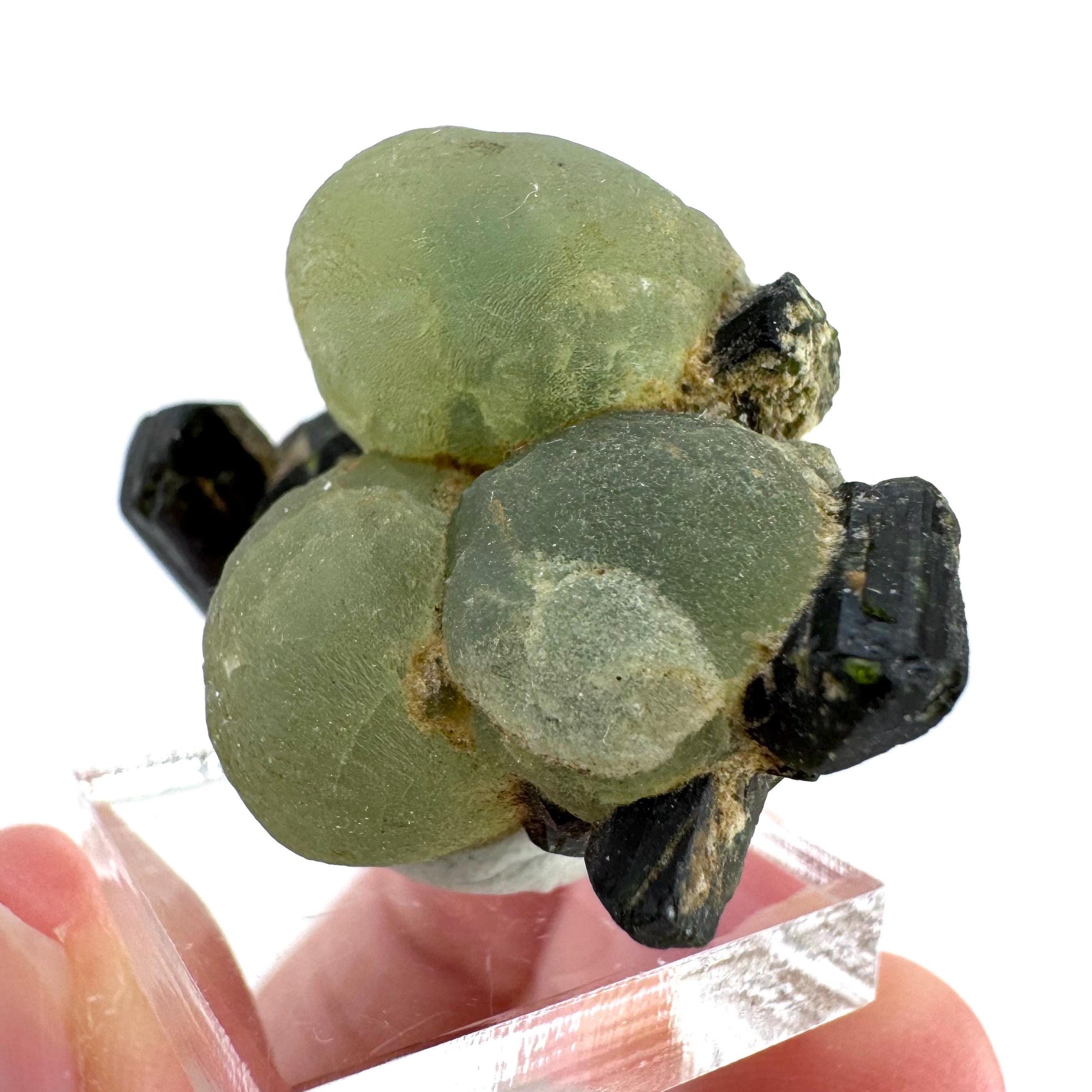 Prehnite with Epidote | Botryoidal green crystal, mineral specimen from Mali