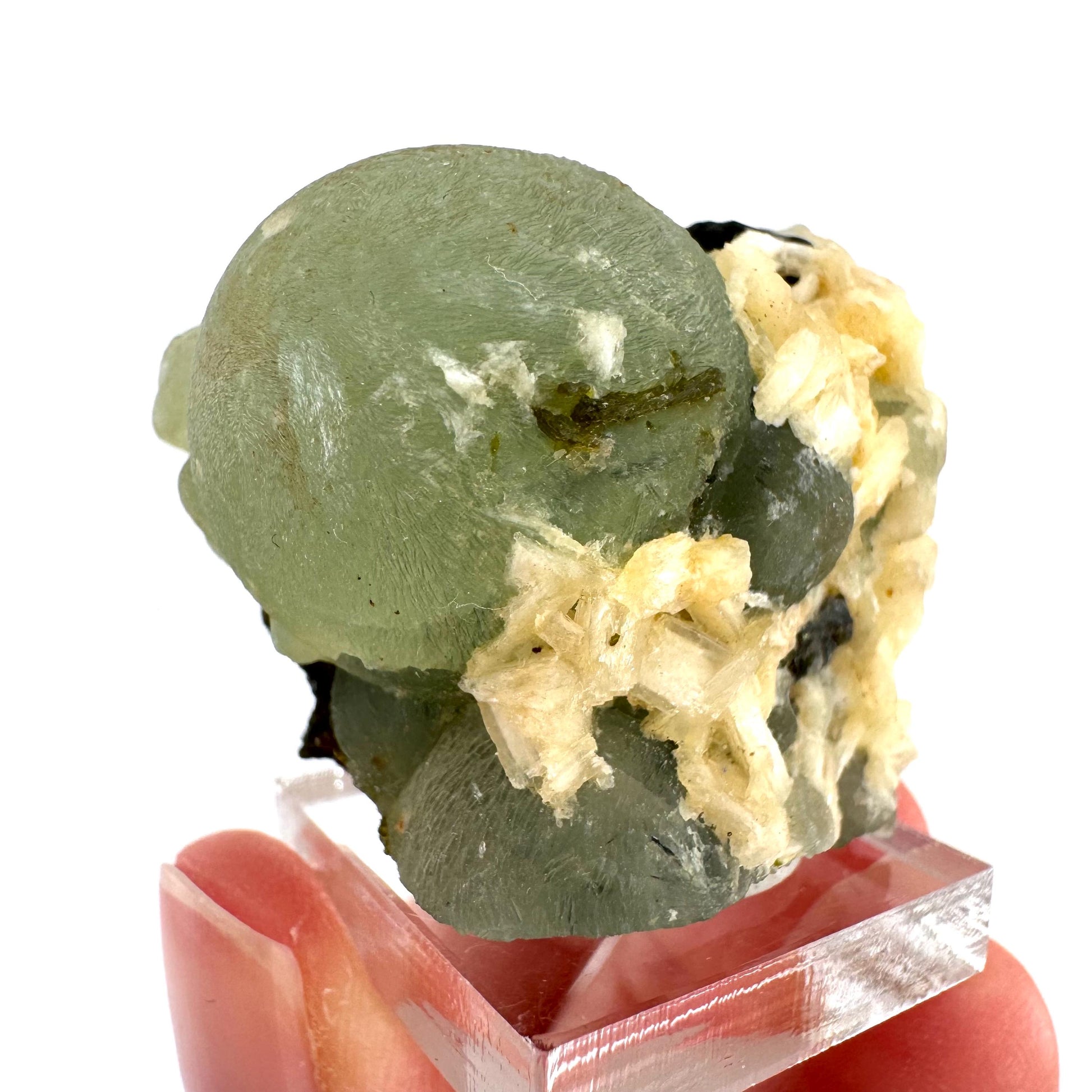 Prehnite with Epidote | Botryoidal green crystal, mineral specimen from Mali