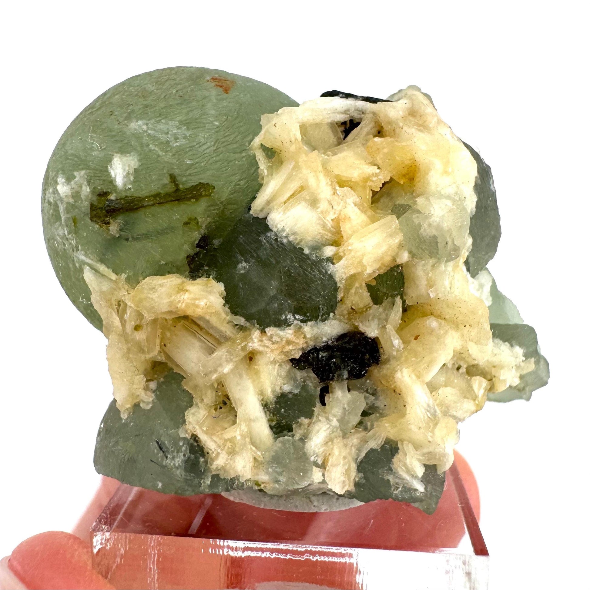 Prehnite with Epidote | Botryoidal green crystal, mineral specimen from Mali