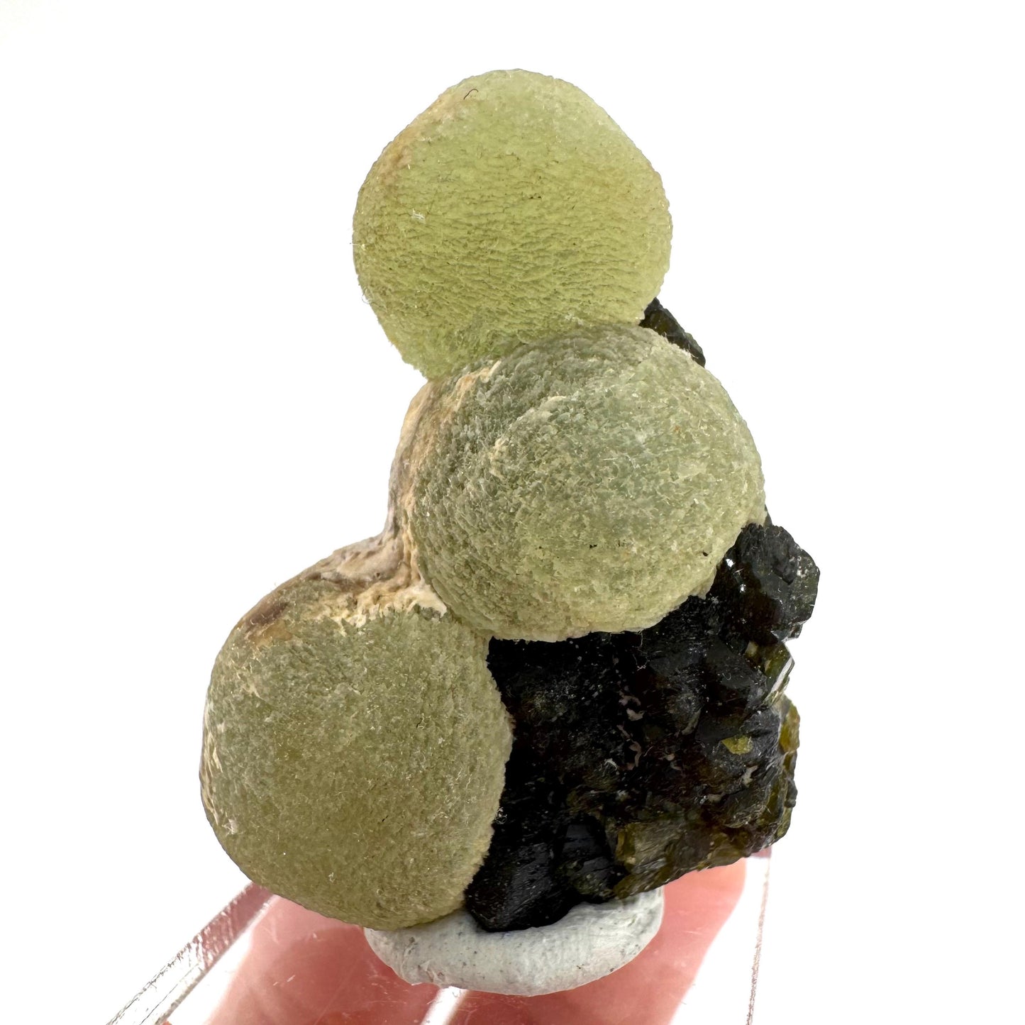 Prehnite with Epidote | Botryoidal green crystal, mineral specimen from Mali