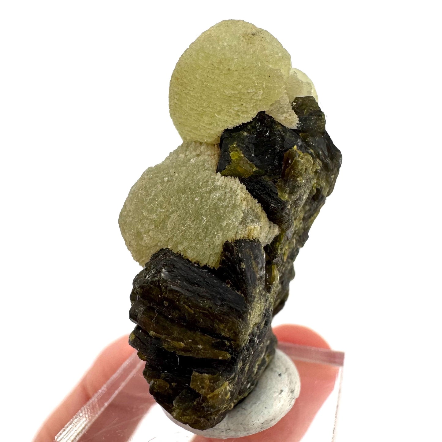 Prehnite with Epidote | Botryoidal green crystal, mineral specimen from Mali